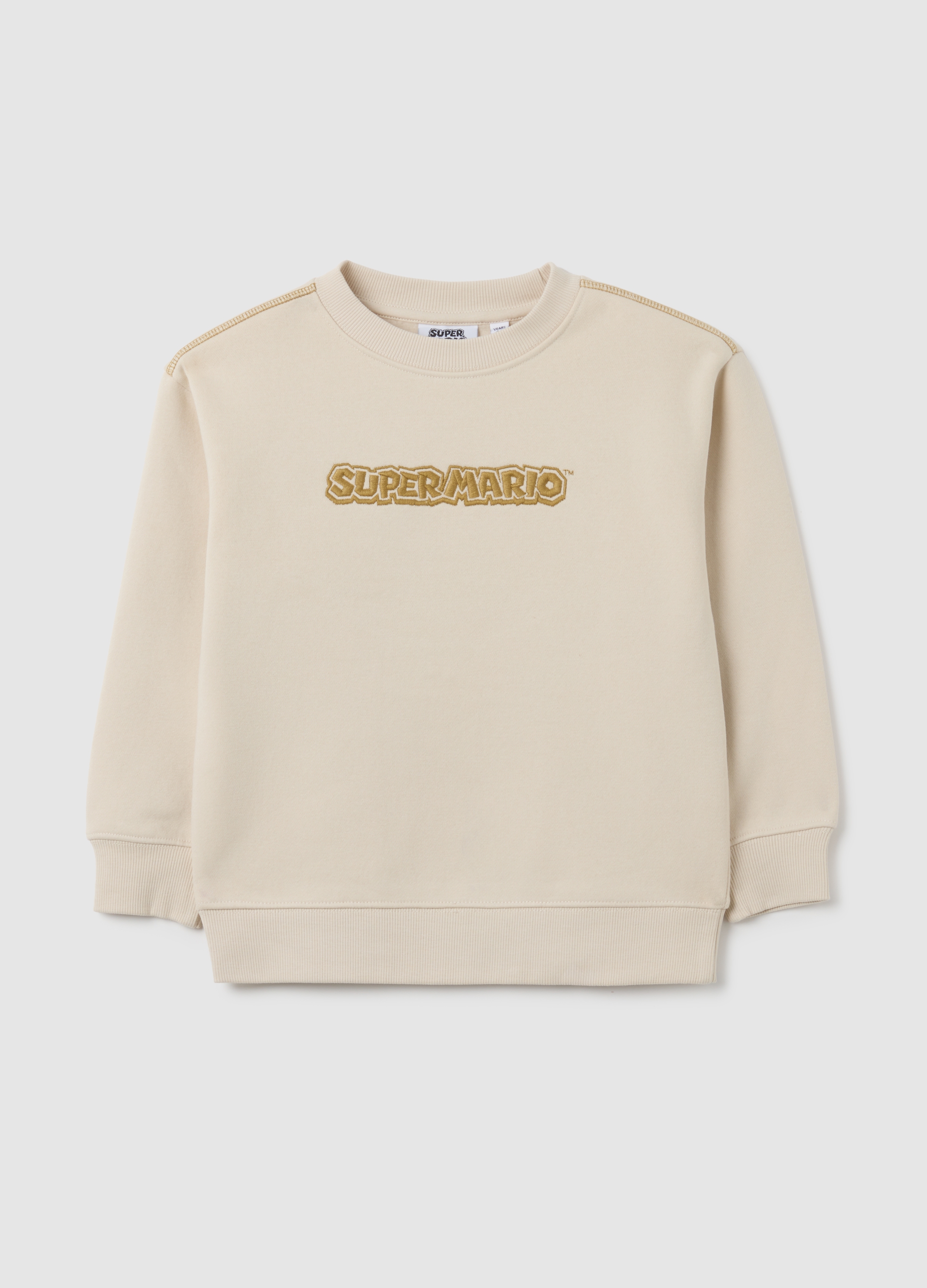 Sudadera Beige Con Super Mario Para Niños, Niño, Beige, Talla: 6-7