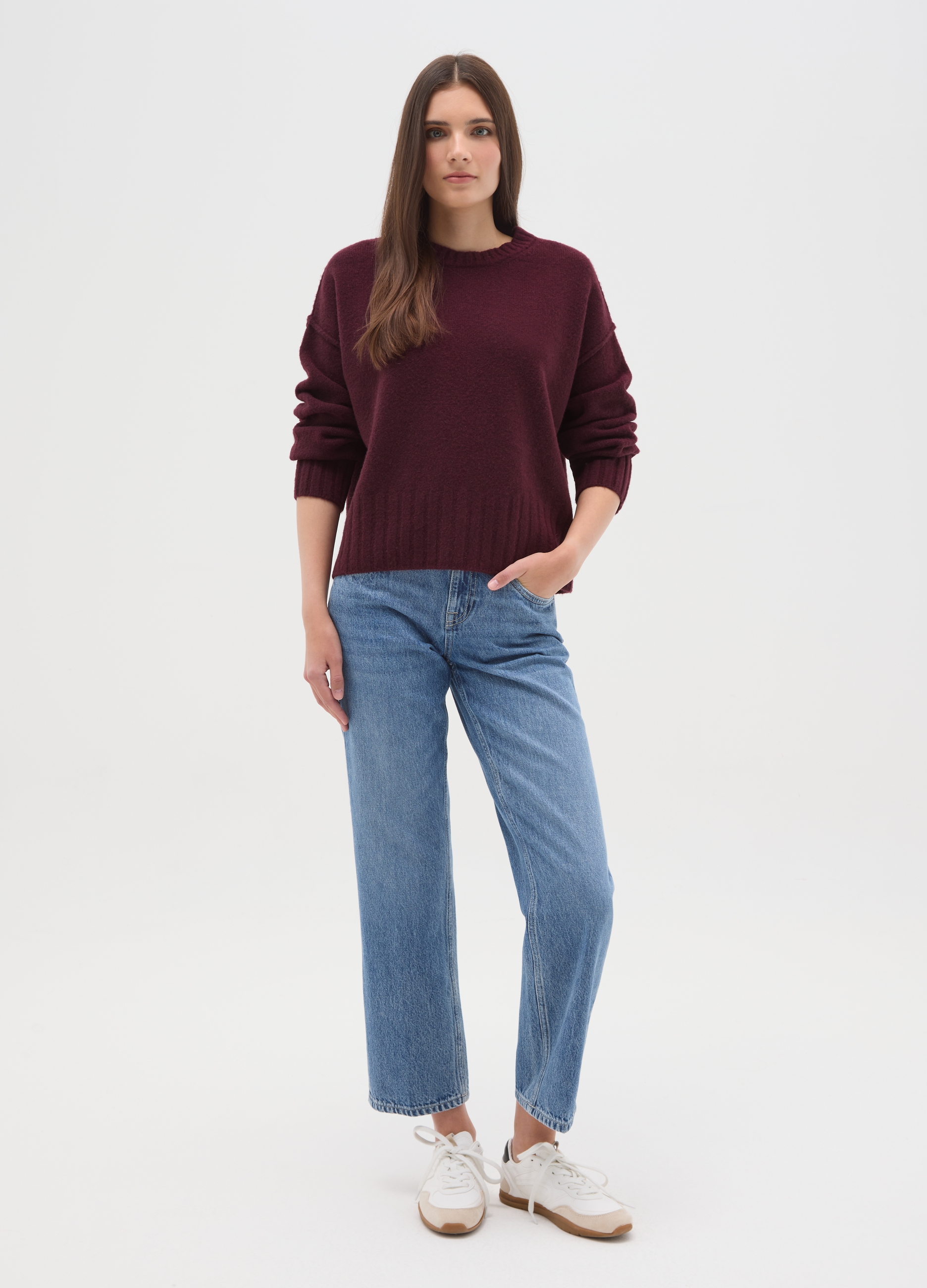 OVS, Maglione In Misto Blu Over Fit, Donna, Blu, Taglia: L