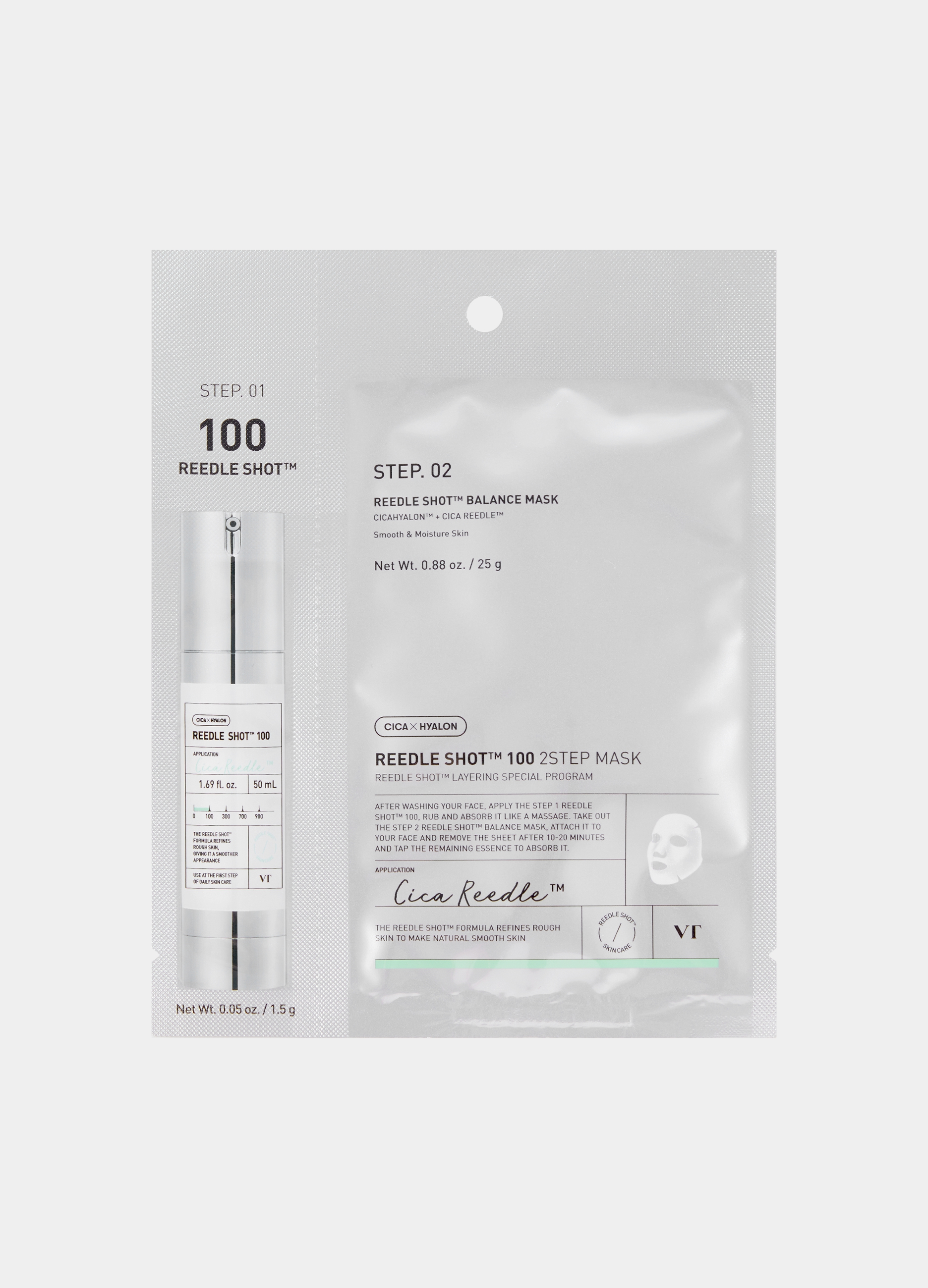 OVS, Vt Reedle Shot 100 2 Step Mask - Beauty Care Coreana, Donna, Grigio, Taglia: FASUL