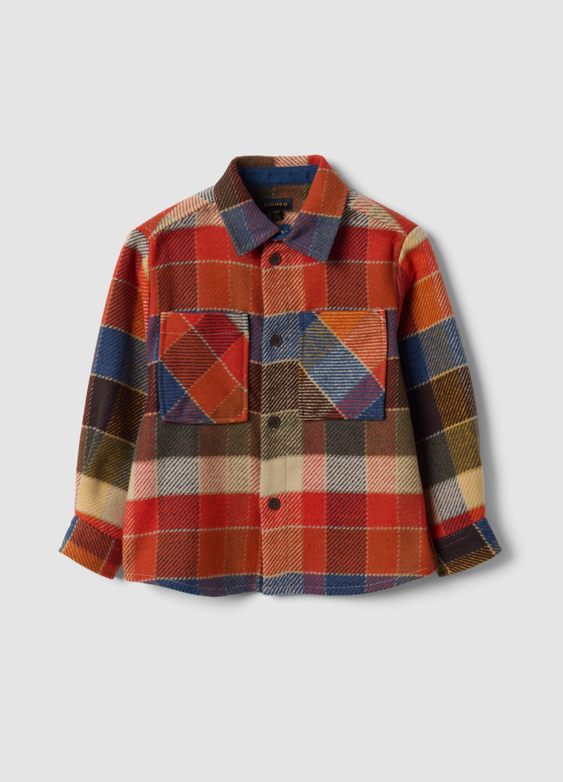 PIOMBO KIDS, Camicia Multicolor A Quadri Con Colletto Classico Regular Fit, Bambino, Multicolor, Taglia: 8
