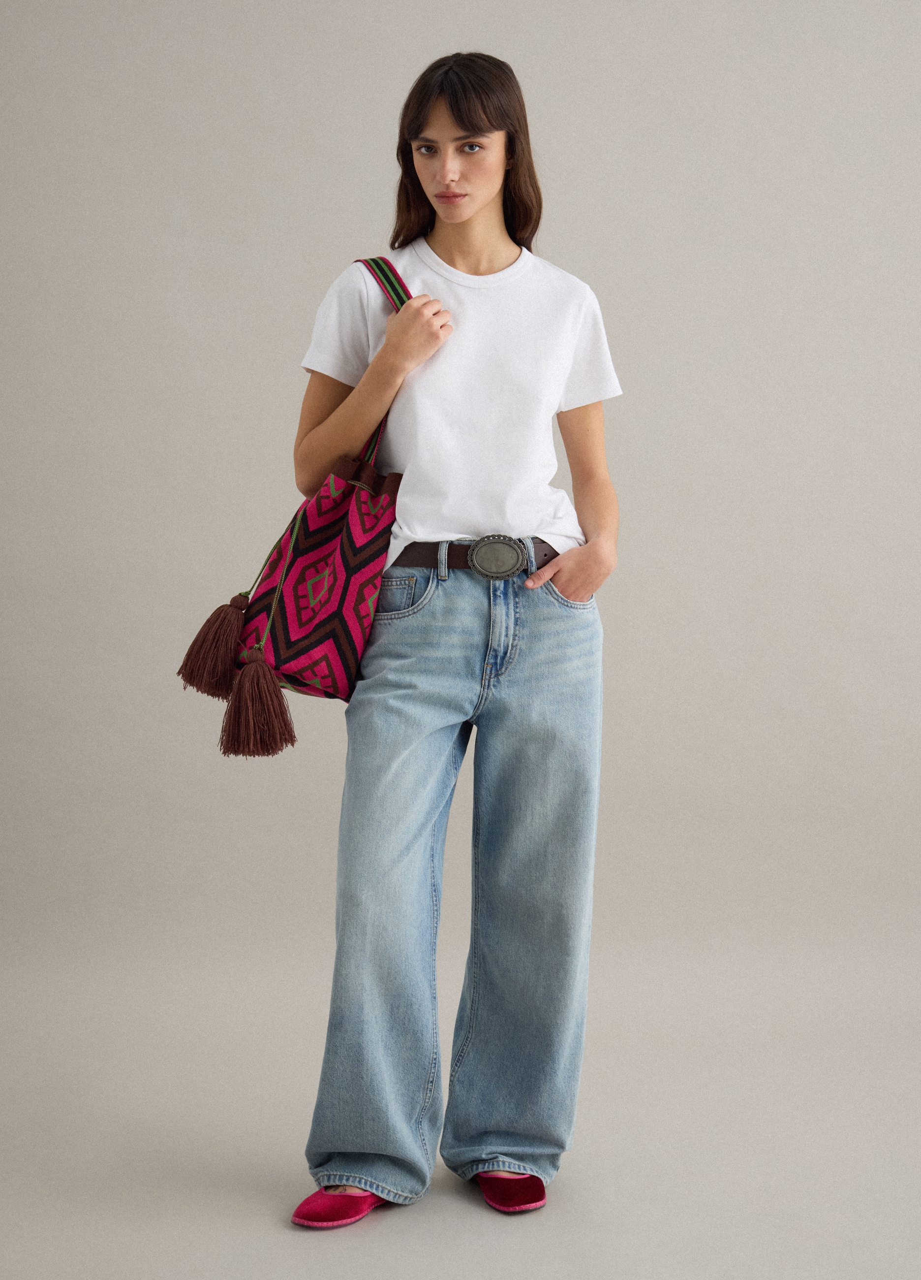 PIOMBO, Vaqueros Azul De Pierna Recta En Puro Denim De Algodón, Mujer, Azul vaquero, Talla: 42