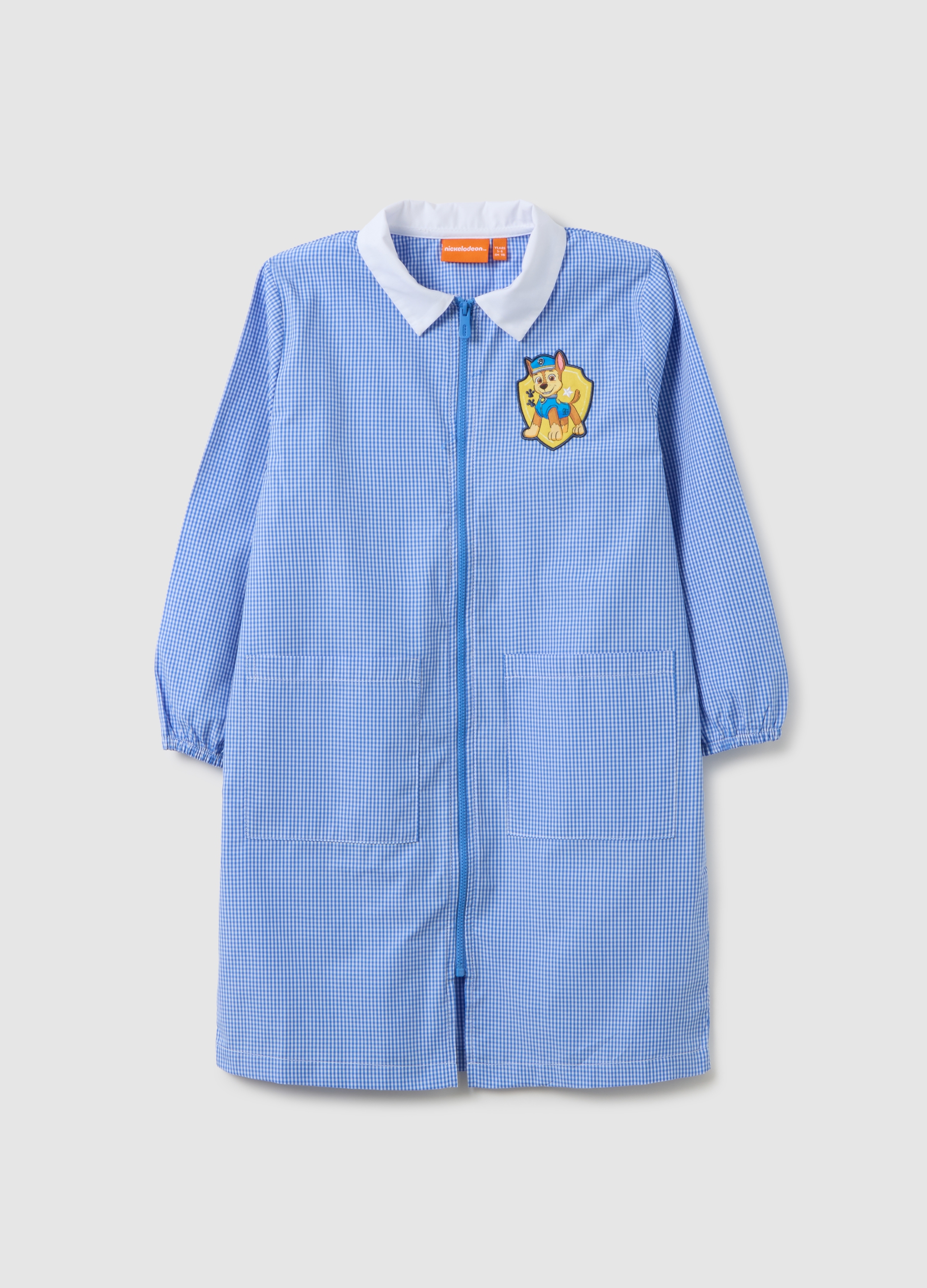 OVS, Grembiule Scolastico Da Bambino In Misto Cotone Multicolor Con Zip, Multicolor, Taglia: 2-3