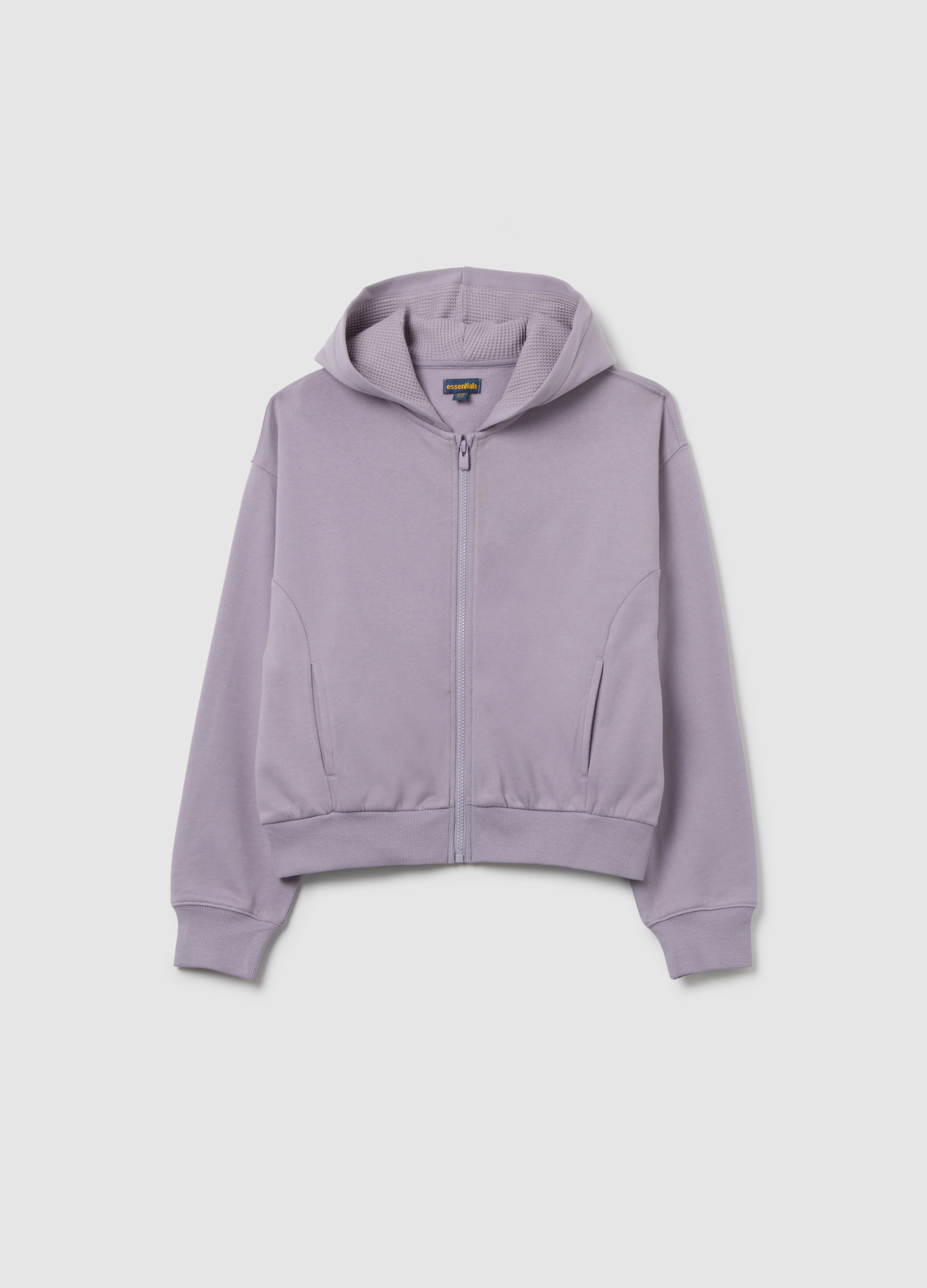 OVS KIDS, Sudadera Morada De Niña En Algodón Puro, Ajuste Regular Con Capucha Y Cremallera, Niña, Morado, Talla: 12-13
