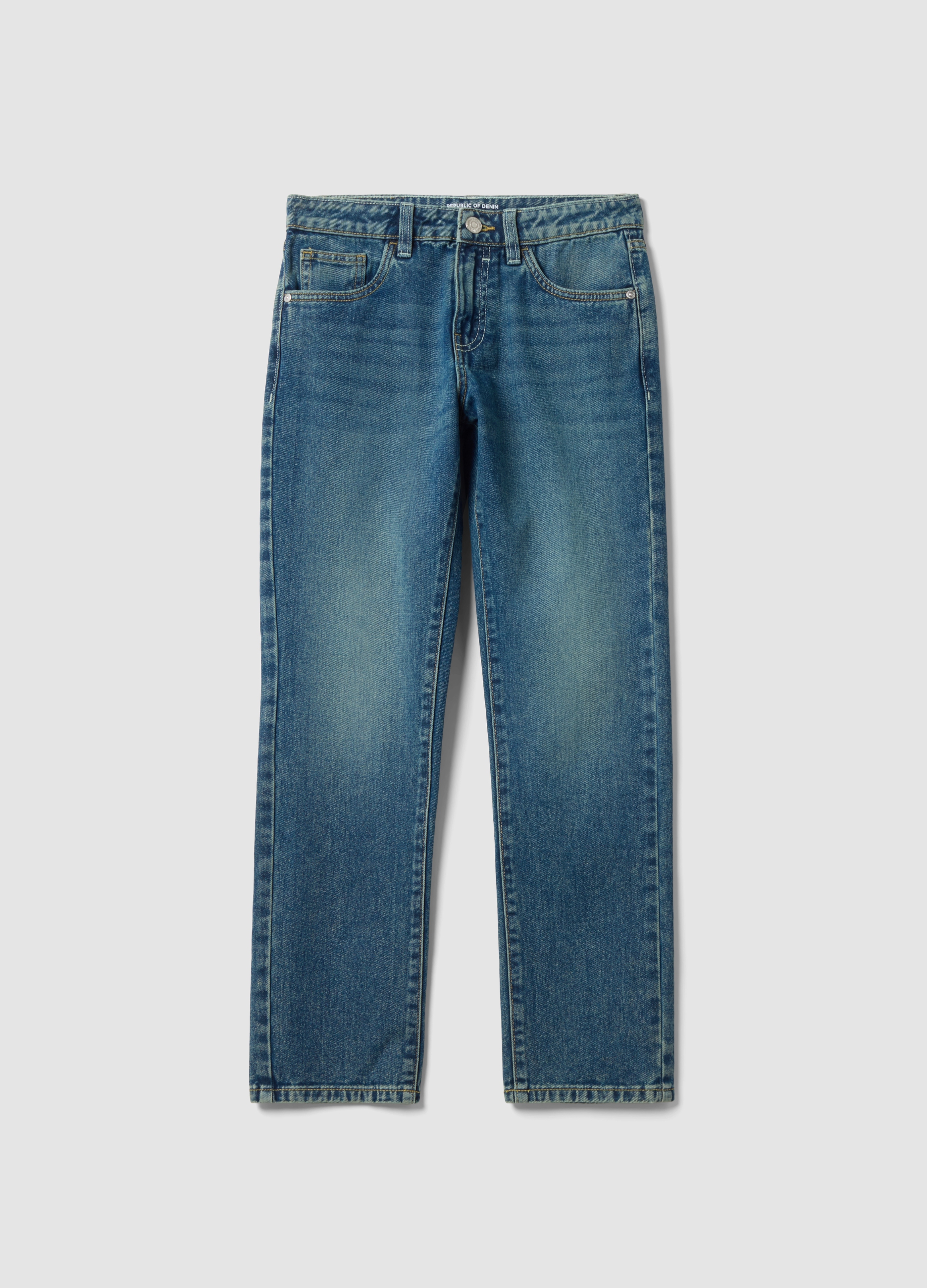 REPUBLIC OF DENIM, Jeans Blu In Puro Cotone Regular Fit Per Ragazzo, Bambino, Blu, Taglia: 10-11