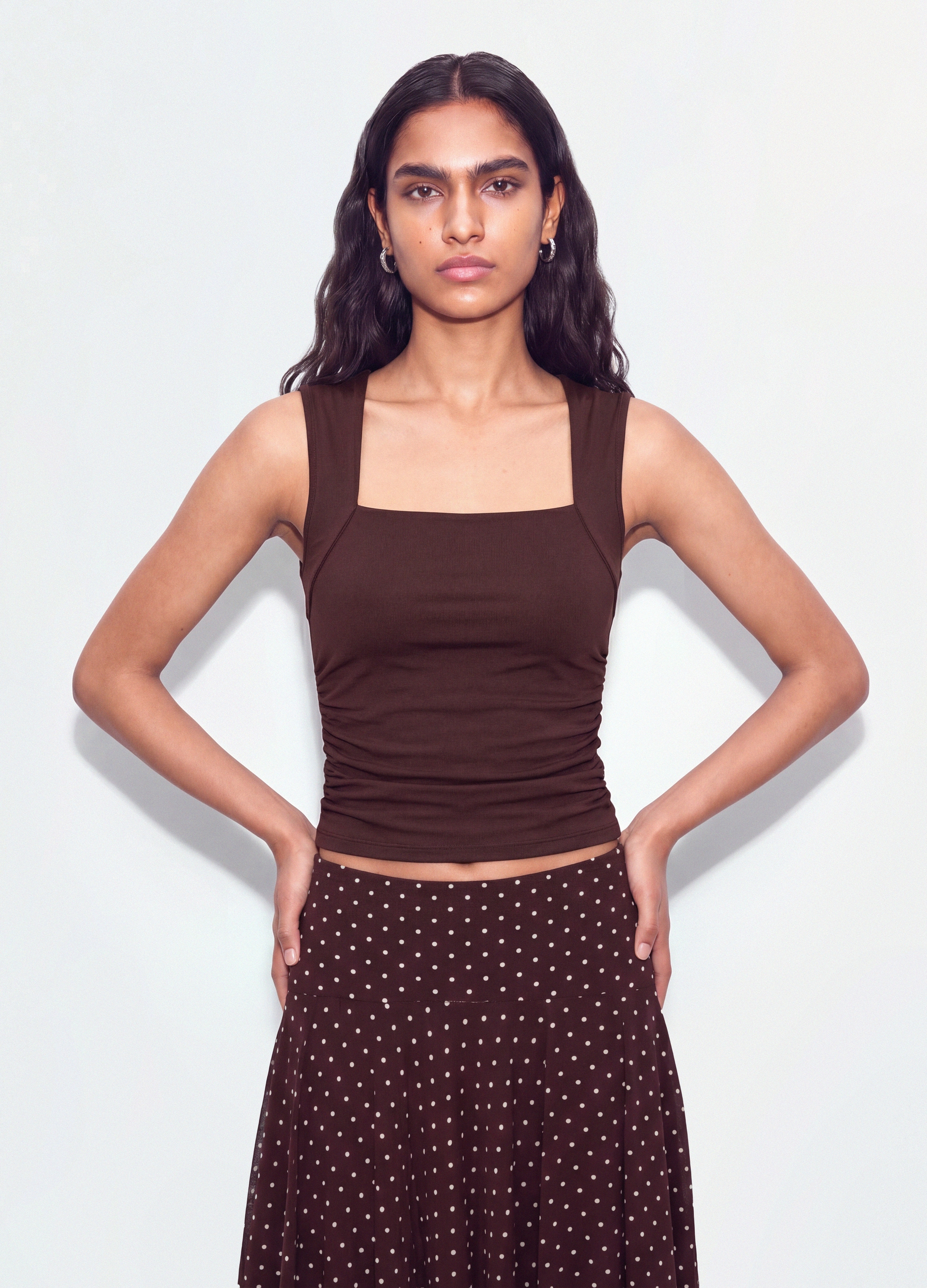 B.ANGEL, Tank Top Rosso In Tessuto Elasticizzato Con Arricciature Laterali, Donna, Rosso, Taglia: L