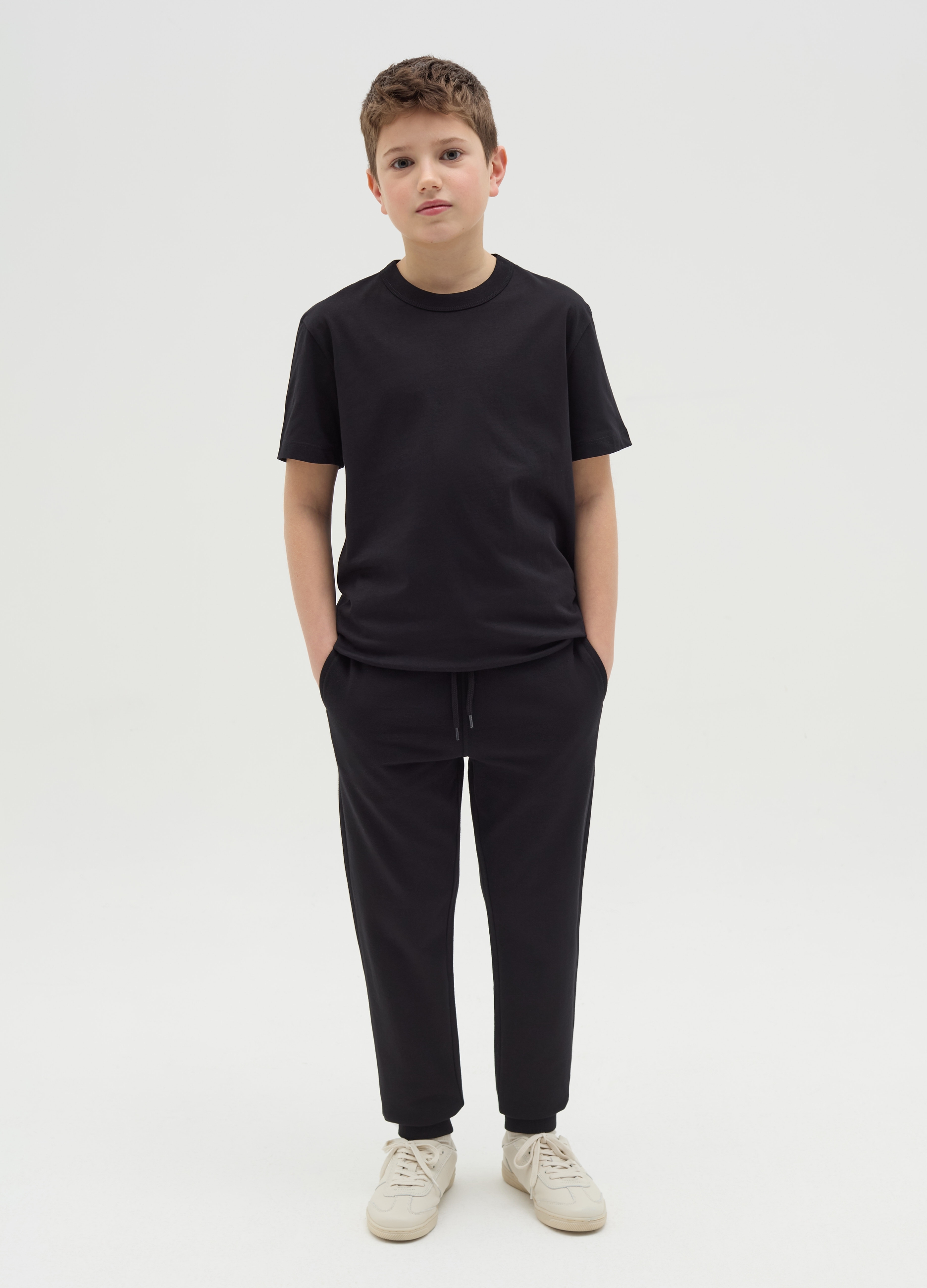 OVS, Joggers Slim Fit Con Coulisse, Bambino, Nero, Taglia: 11-12