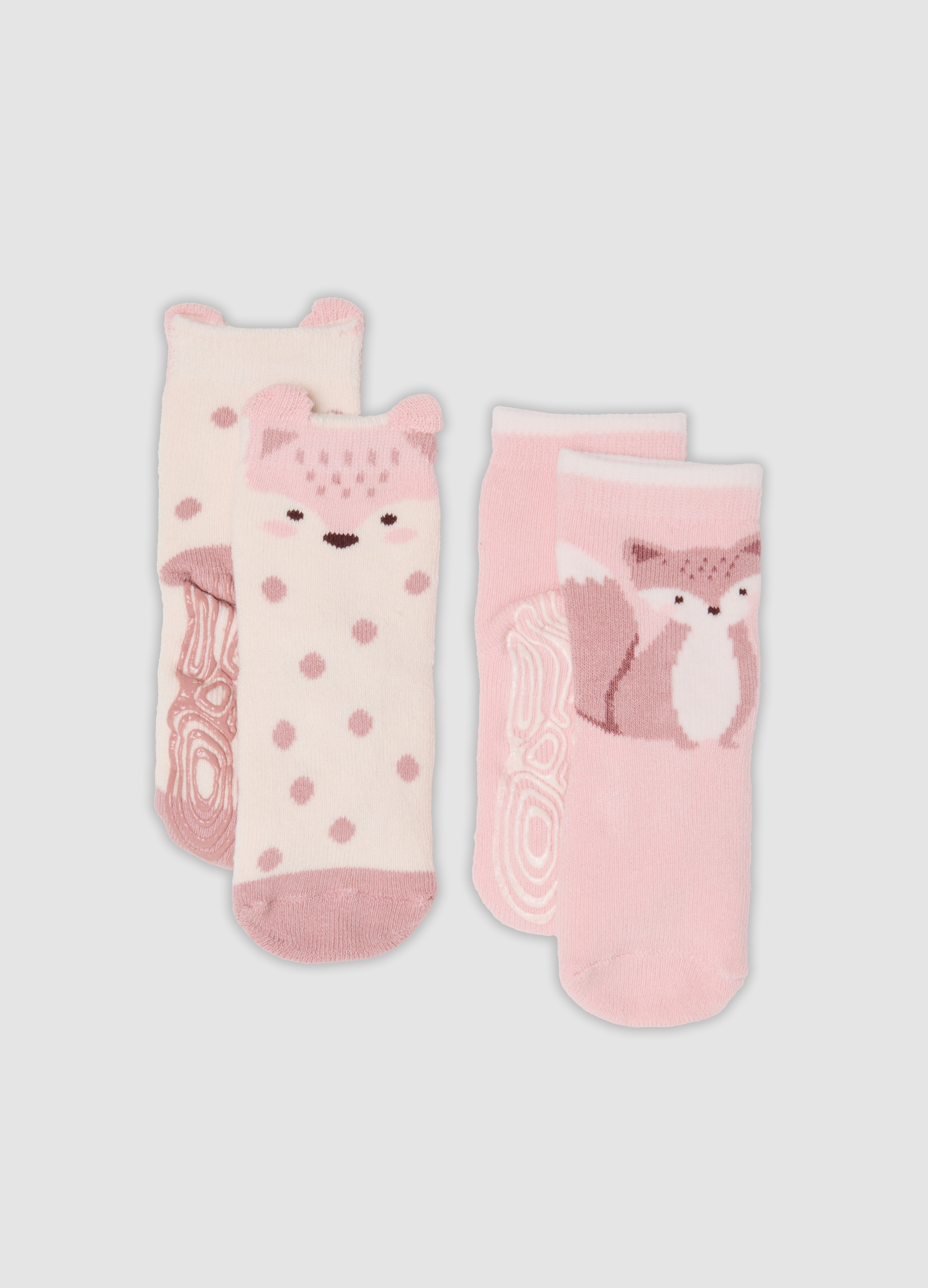 FAGOTTINO, Bipack Di Calze Rosa In Cotone Organico Elasticizzato, Bambina, Beige, Taglia: 18-24