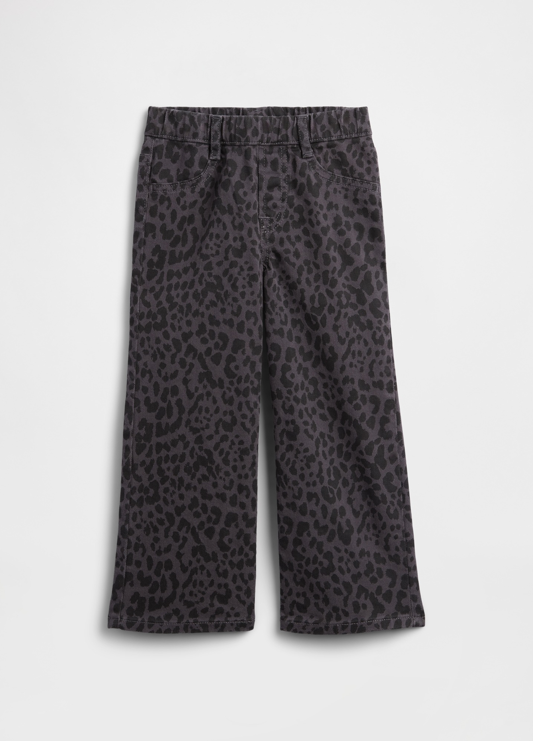GAP KIDS, Jeans Wide Leg Stampa Leopardata, Bambina, Denim, Taglia: 2Y/84-91