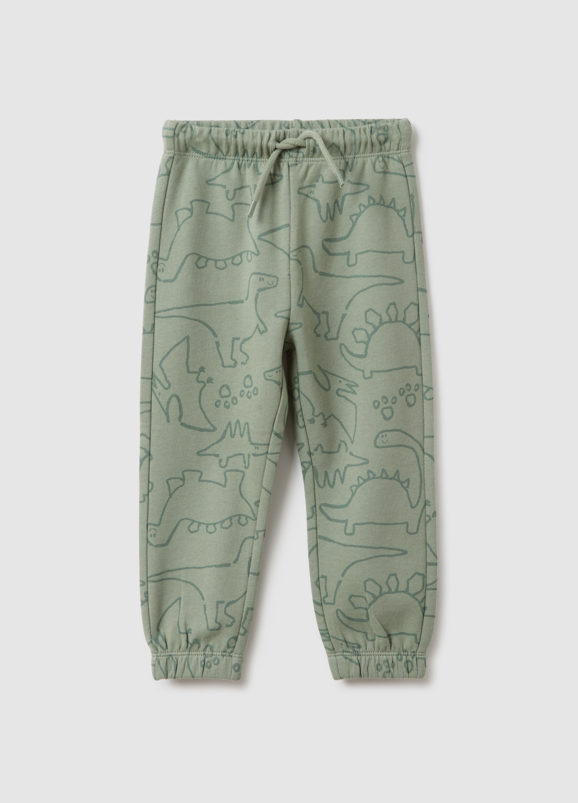 FAGOTTINO, Pantalones Verdes De Niño En Algodón Puro Ajuste Regular Con Estampados, Niño, Verde claro, Talla: 30-36