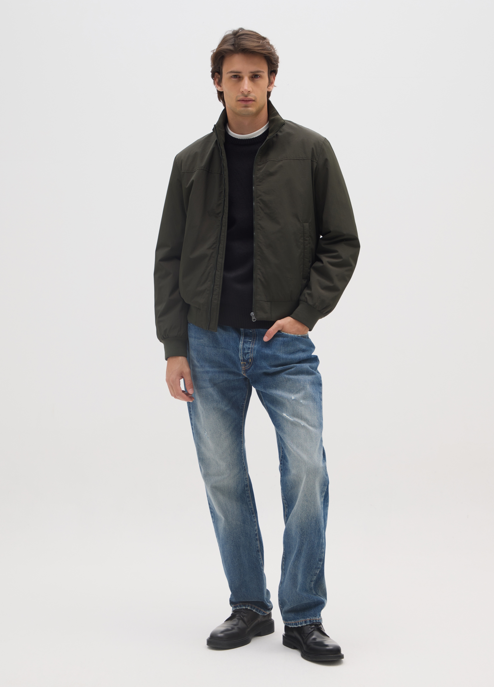 Chaqueta Verde Acolchada Con Cierre De Cremallera, Hombre, Verde oscuro, Talla: 4XL