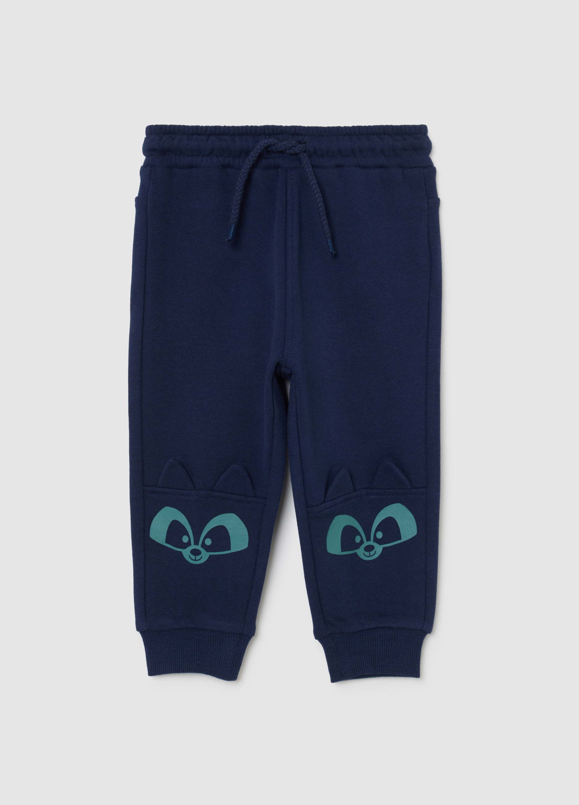 FAGOTTINO, Pantaloni Jogger Blu Da Bimbo In Misto Cotone Regular Fit Con Stampa, Bambino, Blu, Taglia: 18-24
