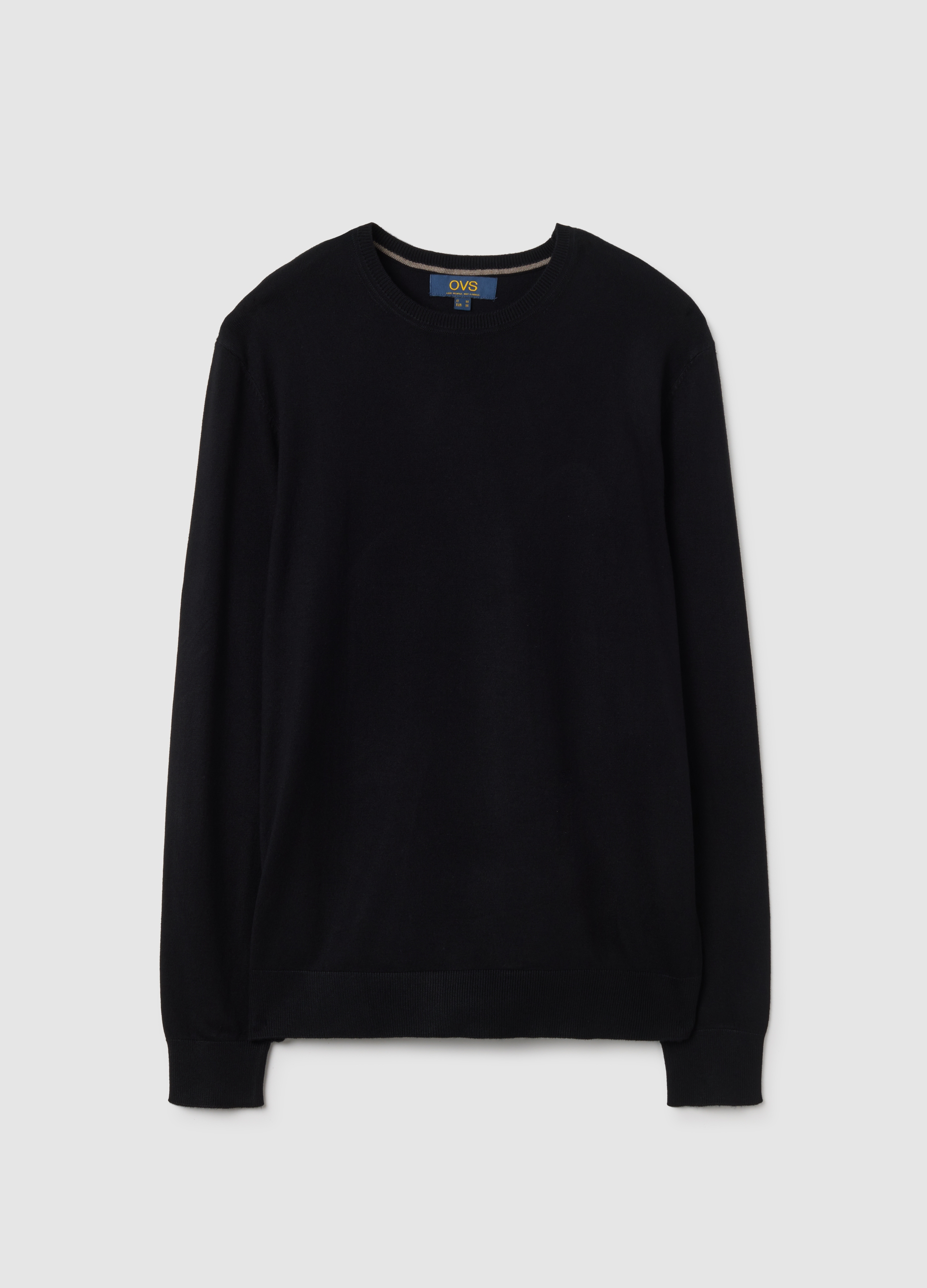 Jersey Negro De Ajuste Regular En Mezcla De Viscosa, Hombre, Gunmetal, Talla: L