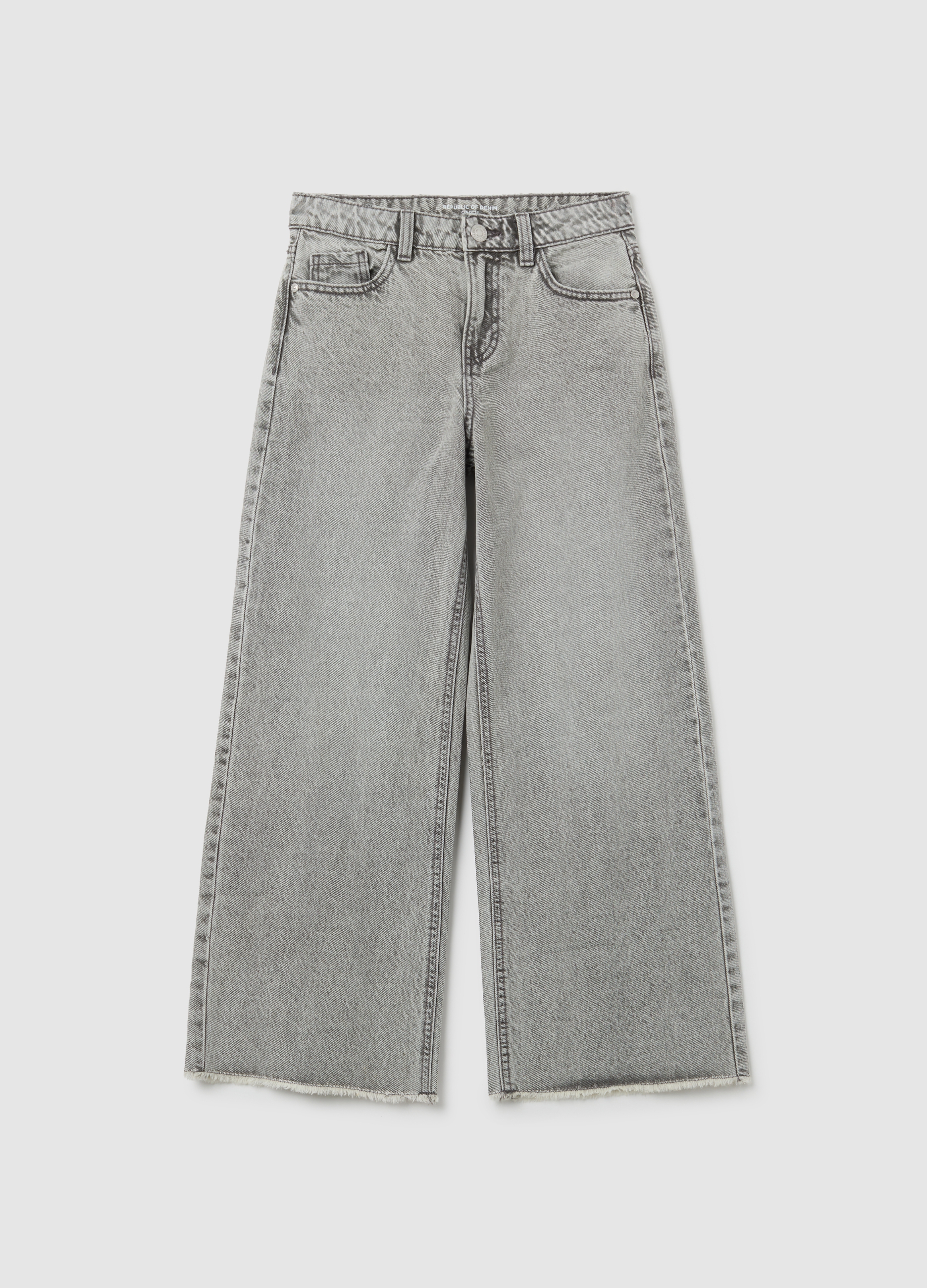 OVS, Mädchen-culotte-jeans Aus Grauer Baumwolle, Mädchen, Aschgrau, Größe: 10-11