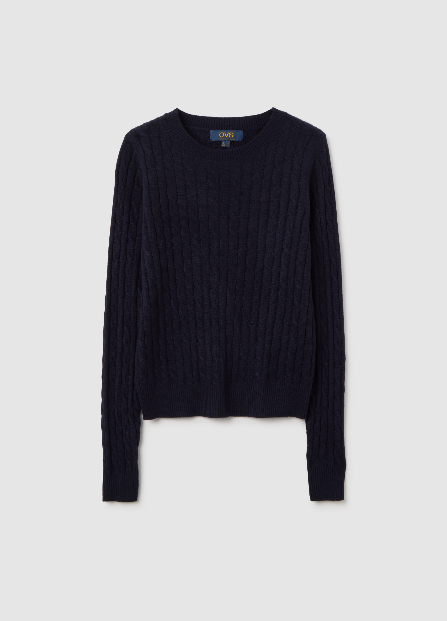 Jersey Azul Con Cuello Redondo, Mujer, Azul marino, Talla: 36