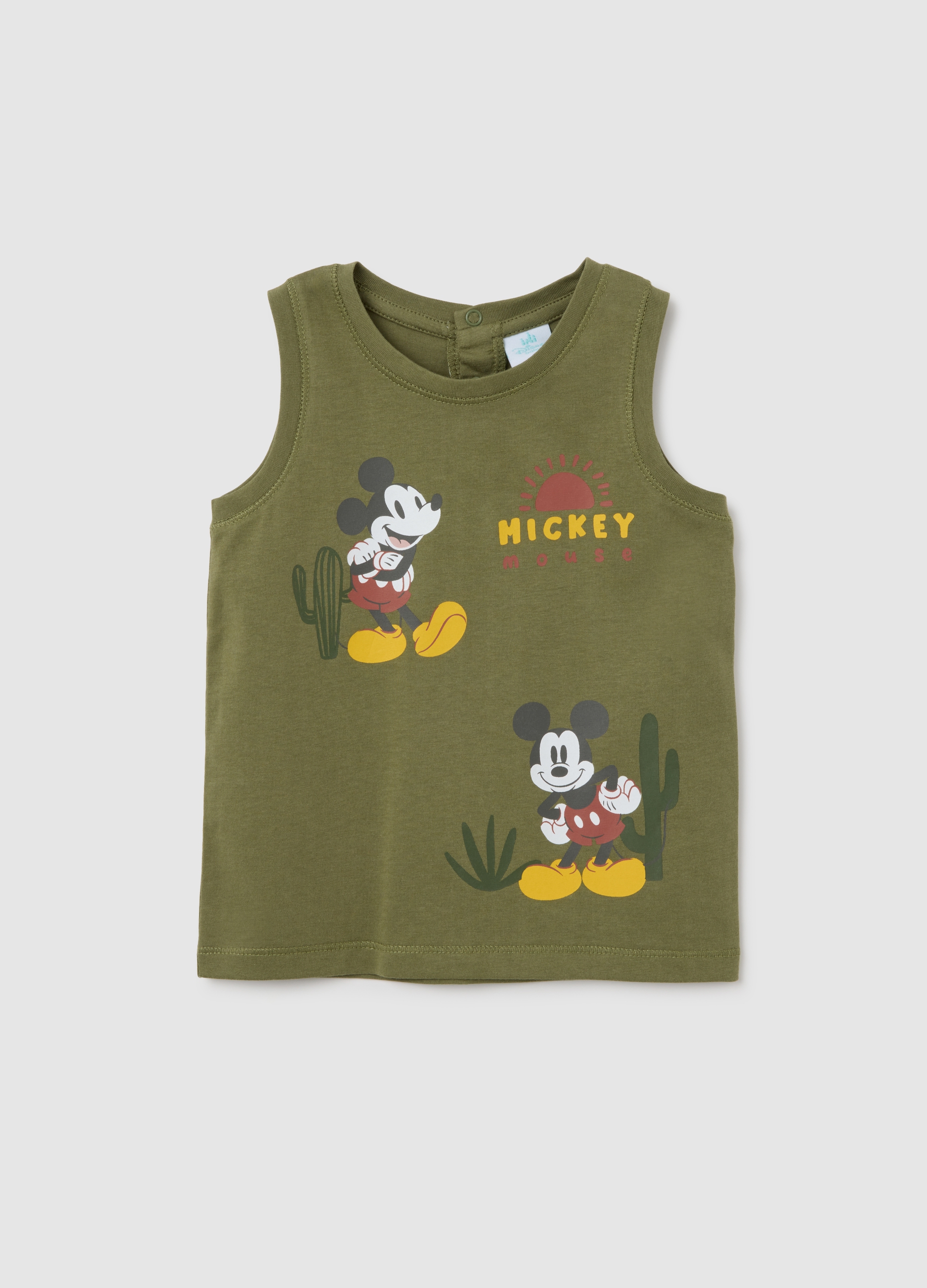 OVS, Maglia Senza Maniche Da Bambino In Puro Cotone Verde, Verde, Taglia: 12-18