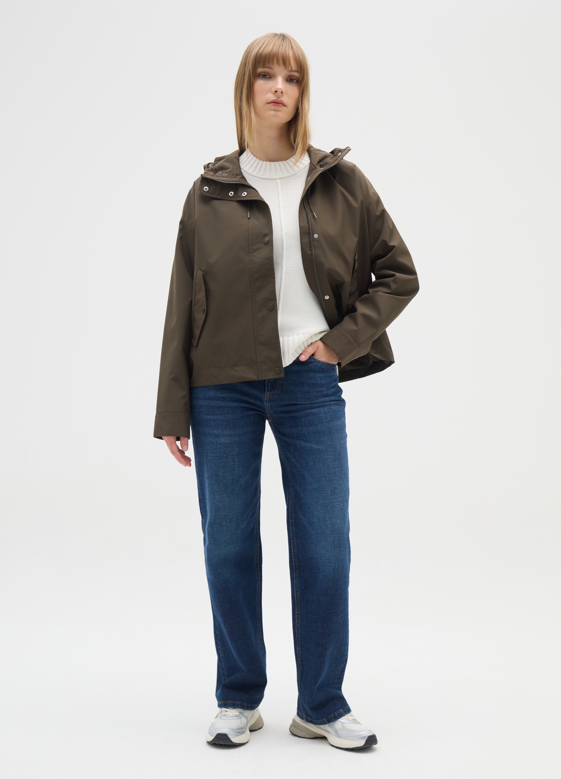 OVS, Chaqueta Impermeable Marrón, Corte Regular, Mujer, Marrón oscuro, Talla: XL
