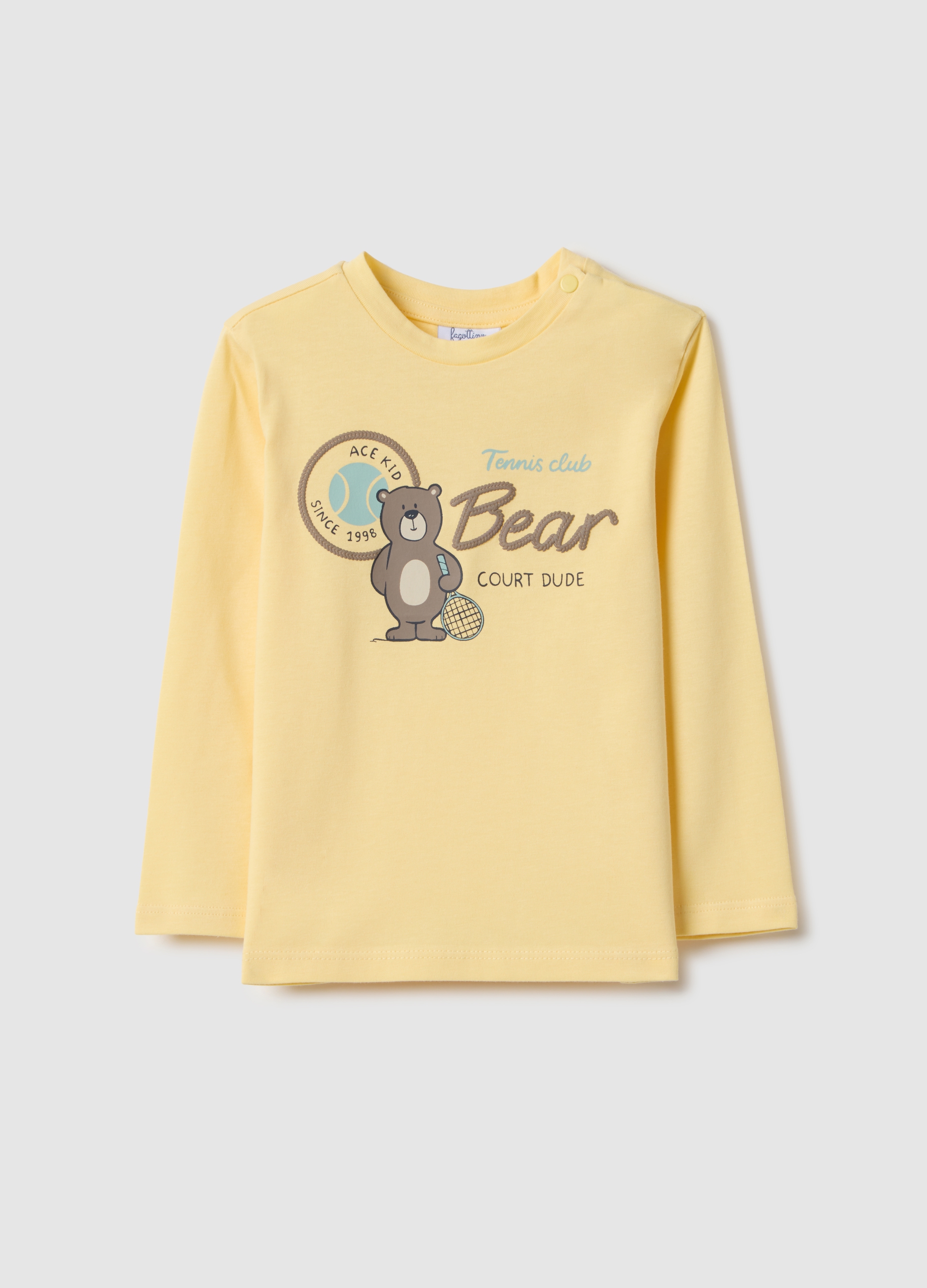 FAGOTTINO, Camiseta Amarilla De Algodón Puro Ajuste Regular Para Niño, Niño, Amarillo Claro, Talla: 24-30