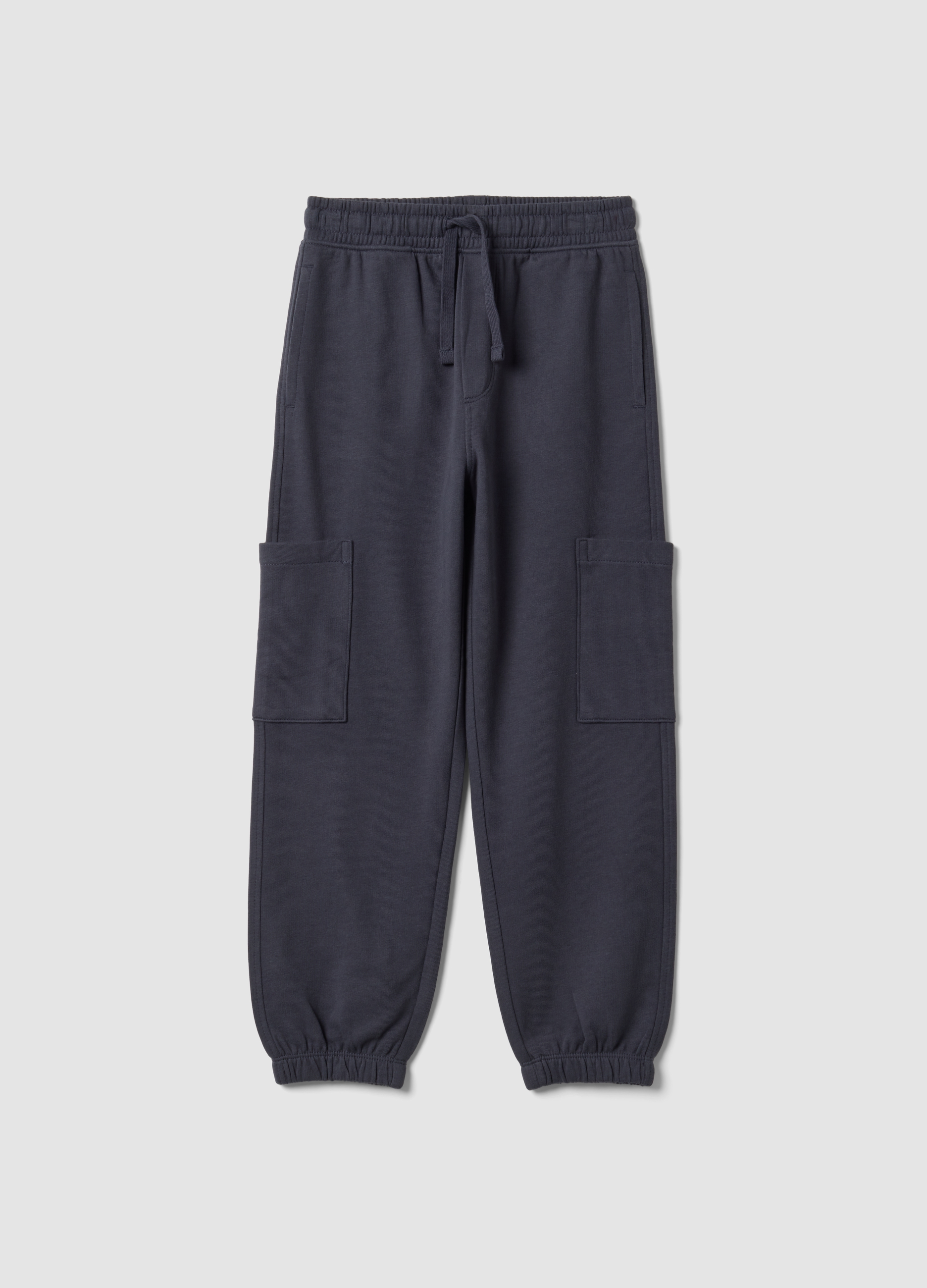OVS KIDS, Pantaloni Jogger Grigi In Puro Cotone Organico Con Tasche Cargo Per Bambino, Grigio, Taglia: 3-4