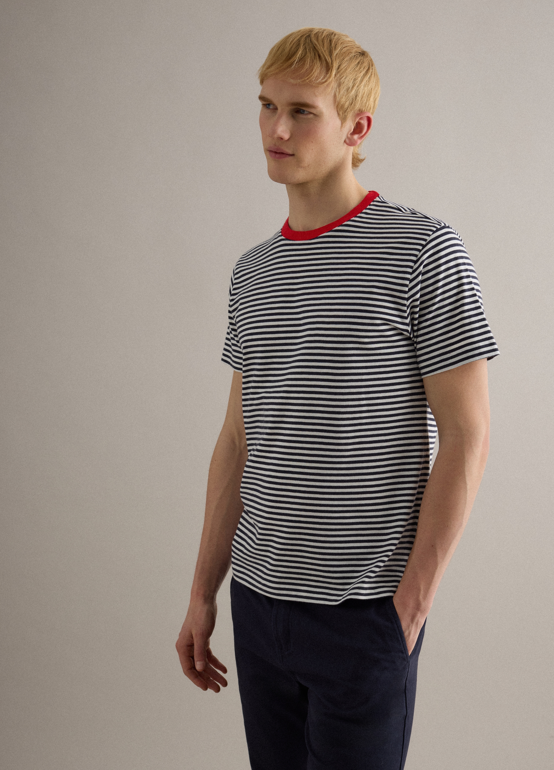 PIOMBO, Camiseta De Ajuste Regular En Algodón Puro Con Rayas Multicolores, Hombre, Blanco/negro, Talla: XXL