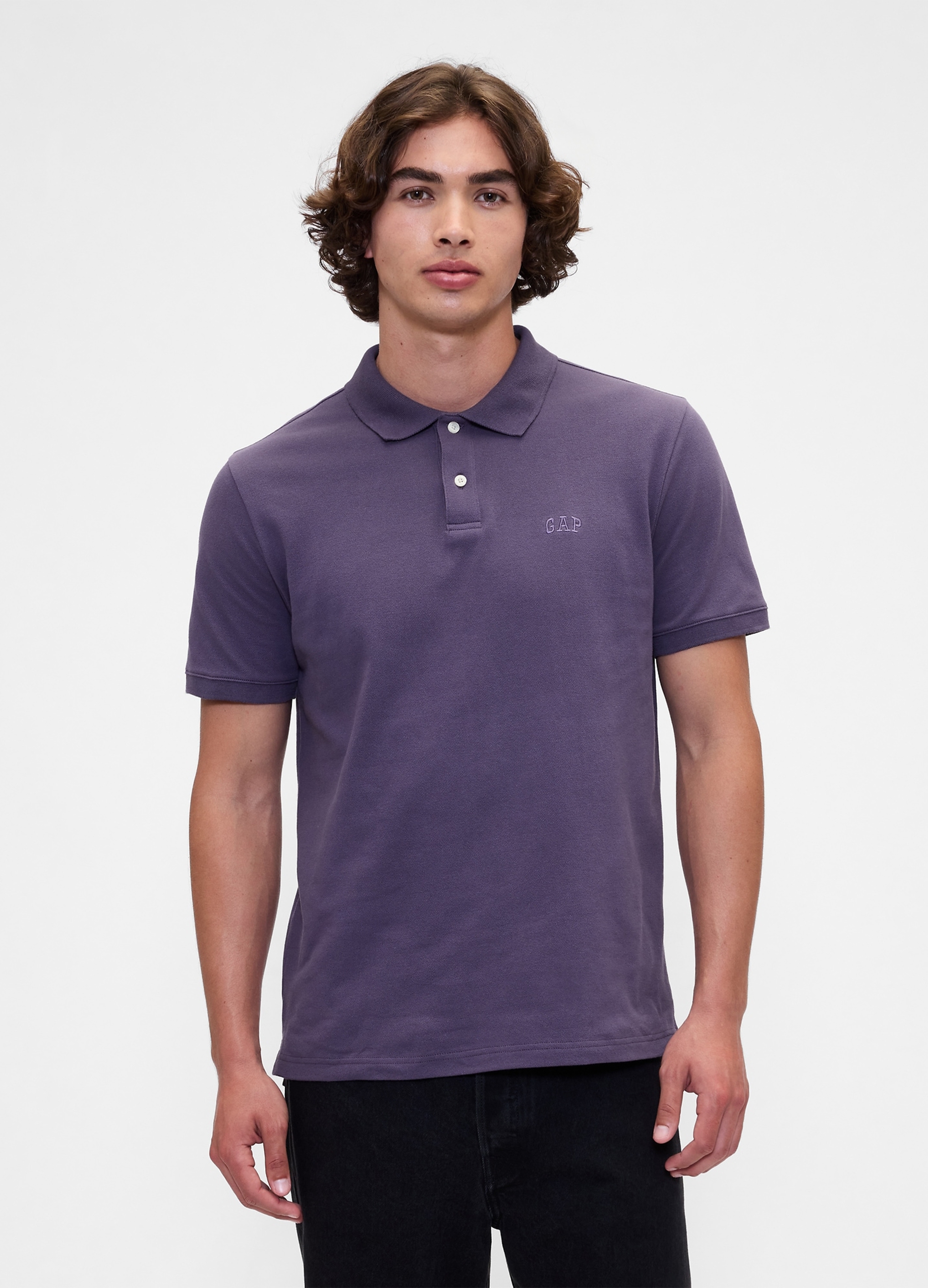 GAP, Polo In Piquet Con Logo Gap, Uomo, Viola, Taglia: L