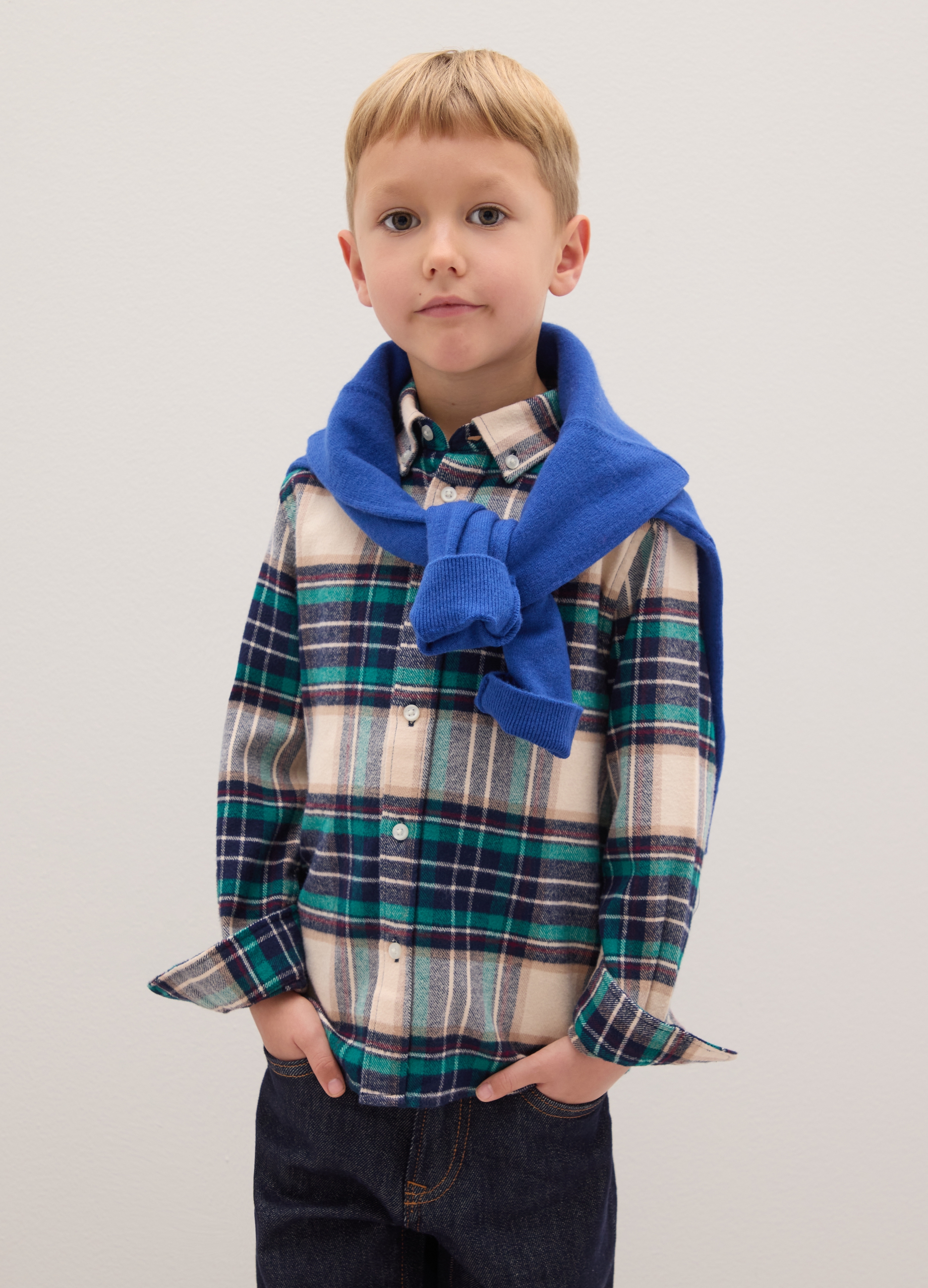 PIOMBO KIDS, Camicia A Quadri Multicolor Da Bambino In Puro Cotone Regular Fit, Multicolor, Taglia: 6