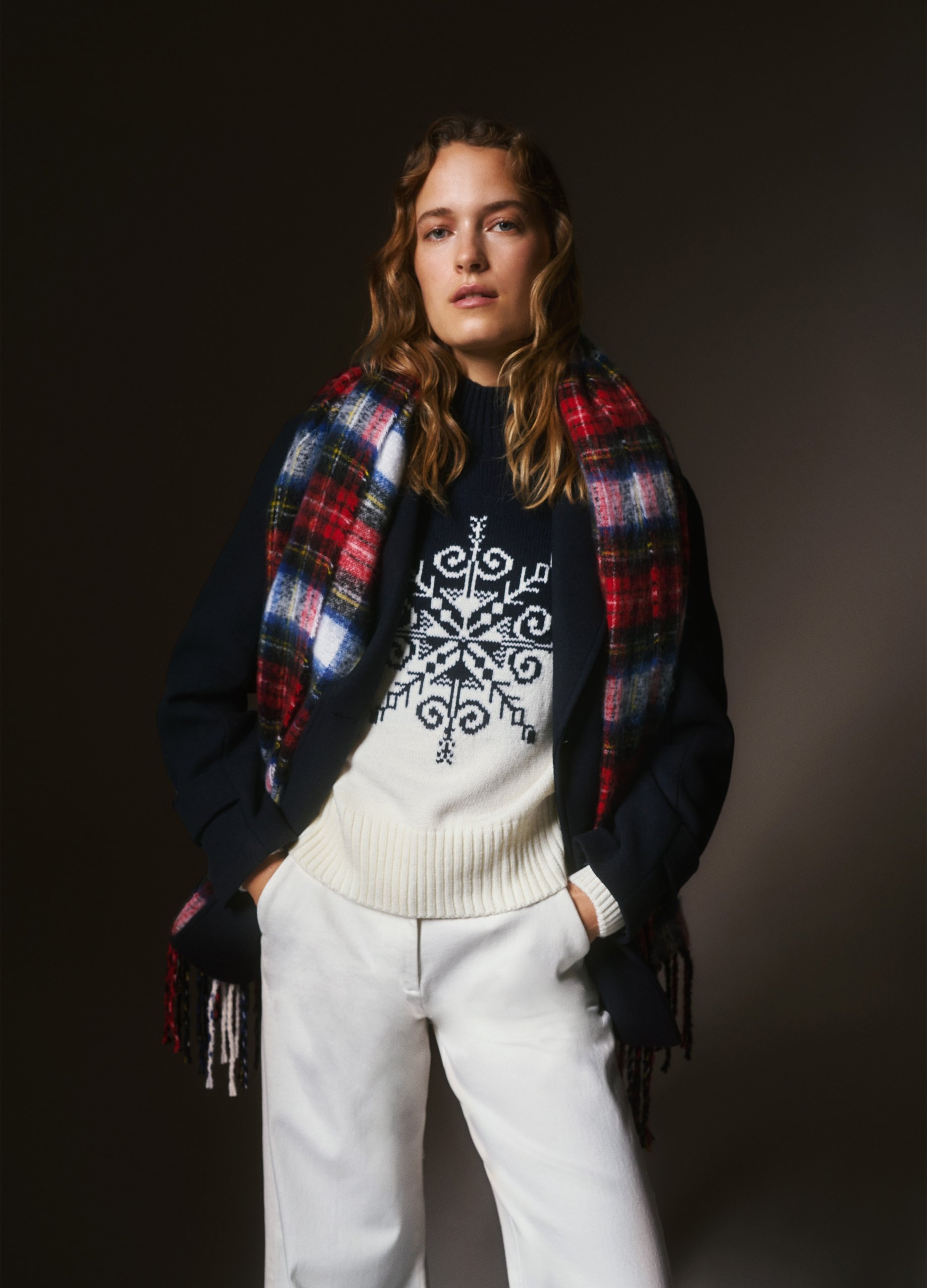 PIOMBO, Maglione A Collo Alto Multicolor Vestibilità Over Con Motivo Jacquard, Donna, Multicolor, Taglia: M