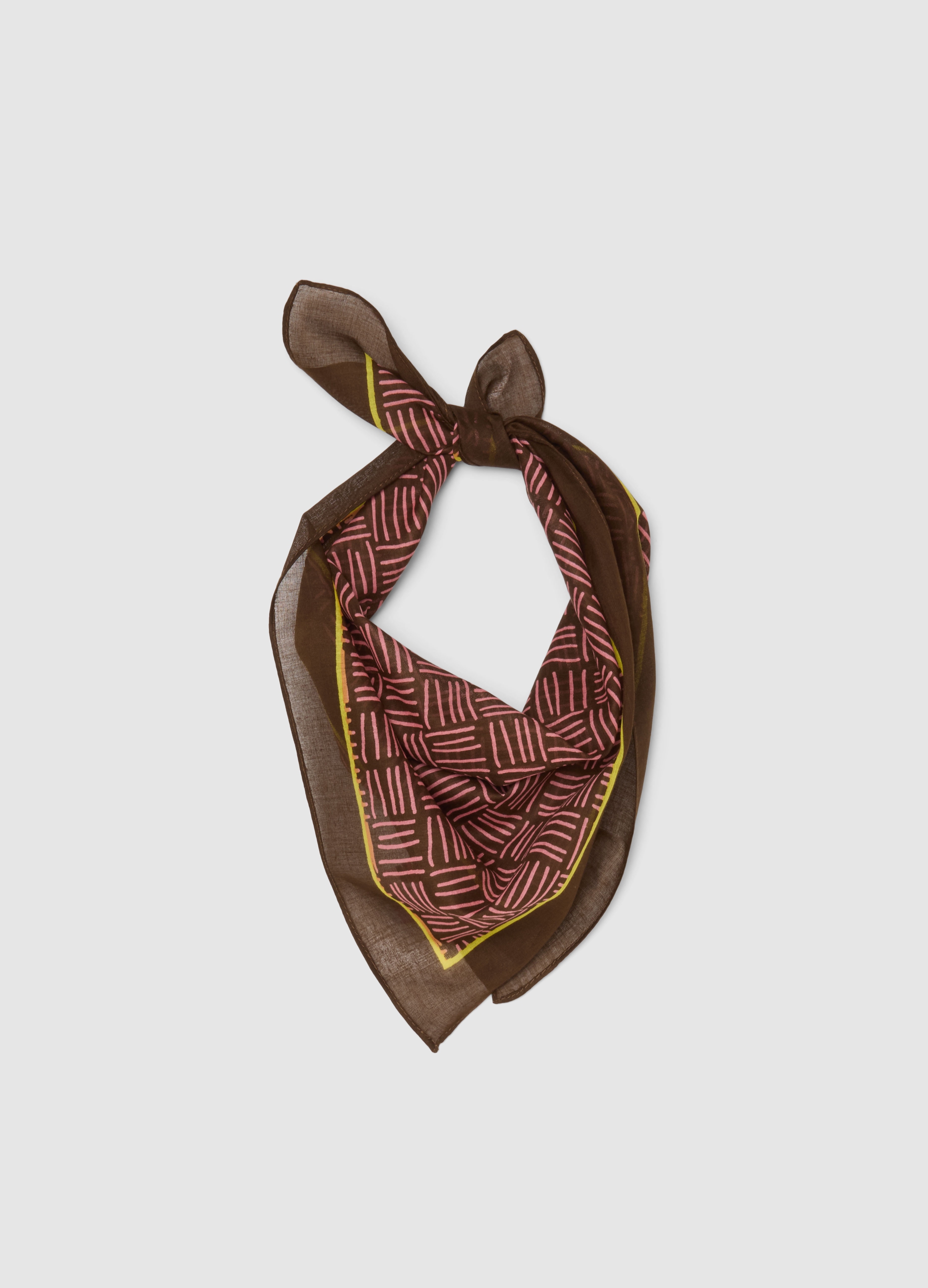 Pañuelo De Algodón Puro A Rayas Multicolor, Mujer, Marrón/Rosa, Talla: FASUL