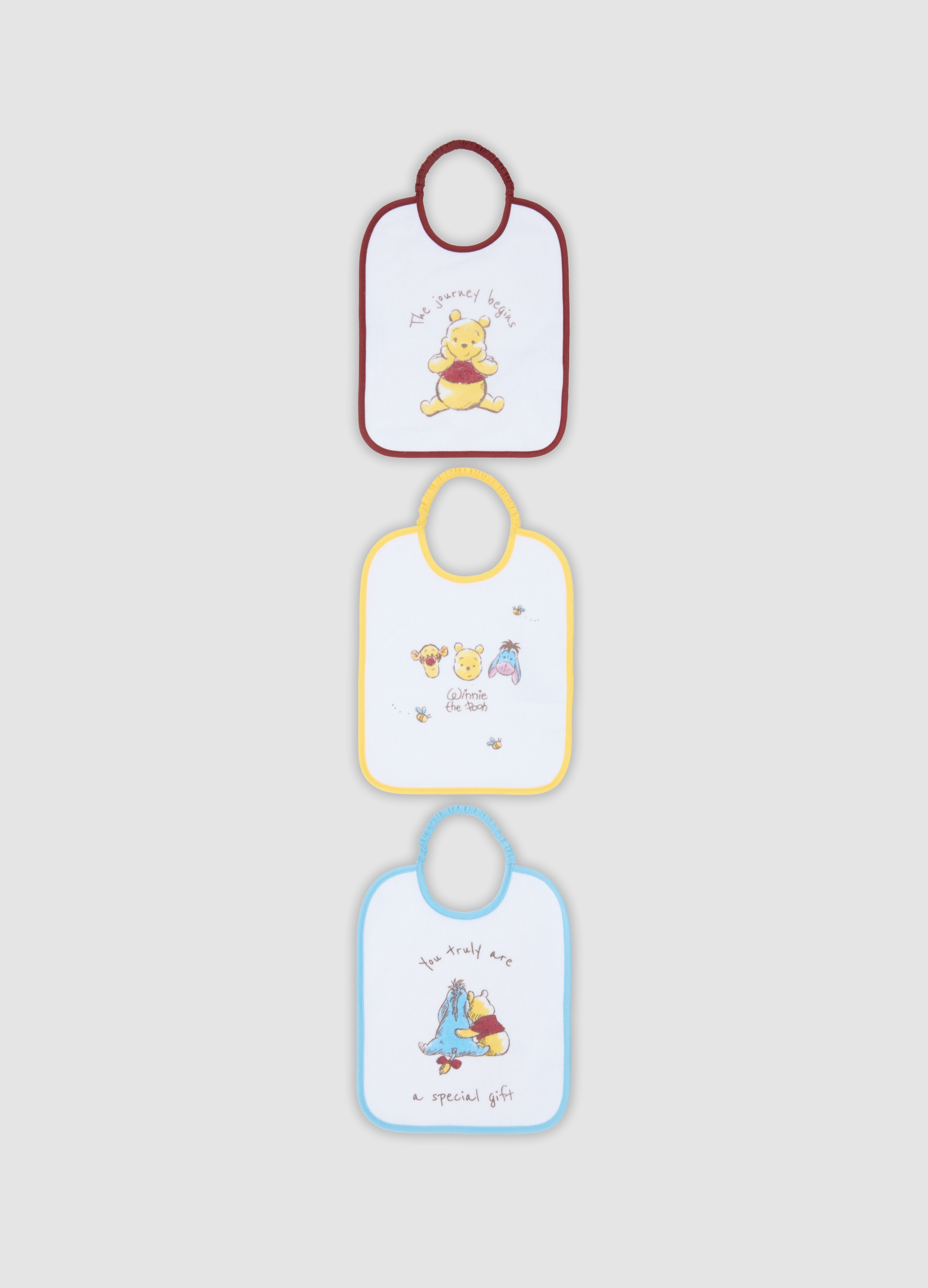 FAGOTTINO, Tripack Di Bavaglini In Misto Cotone Organico Con Stampa Winnie The Pooh, Unisex, Multicolor, Taglia: T.U.