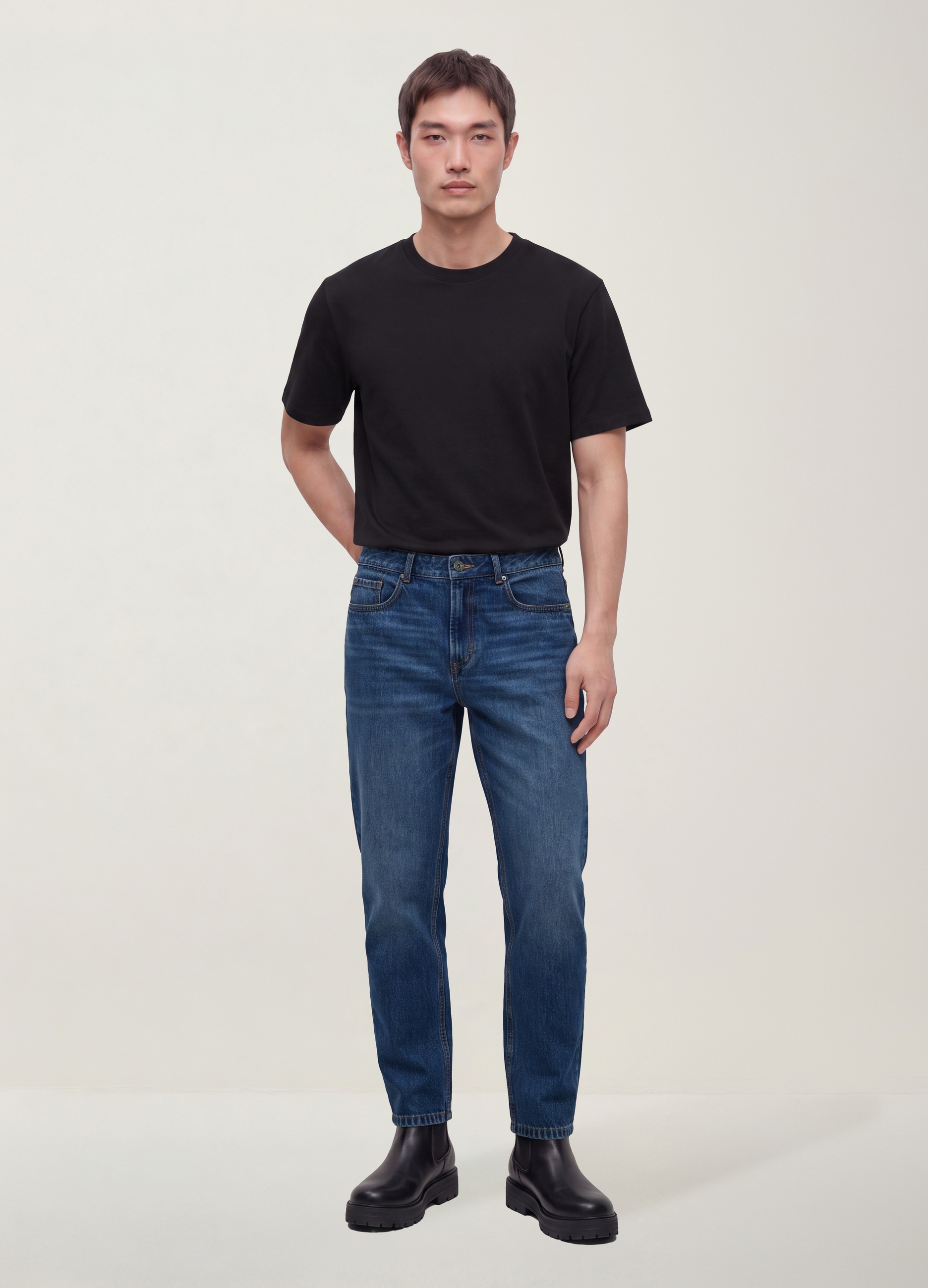 REPUBLIC OF DENIM, Jeans Denim In Puro Cotone Regular Tapered, Uomo, Denim, Taglia: 46