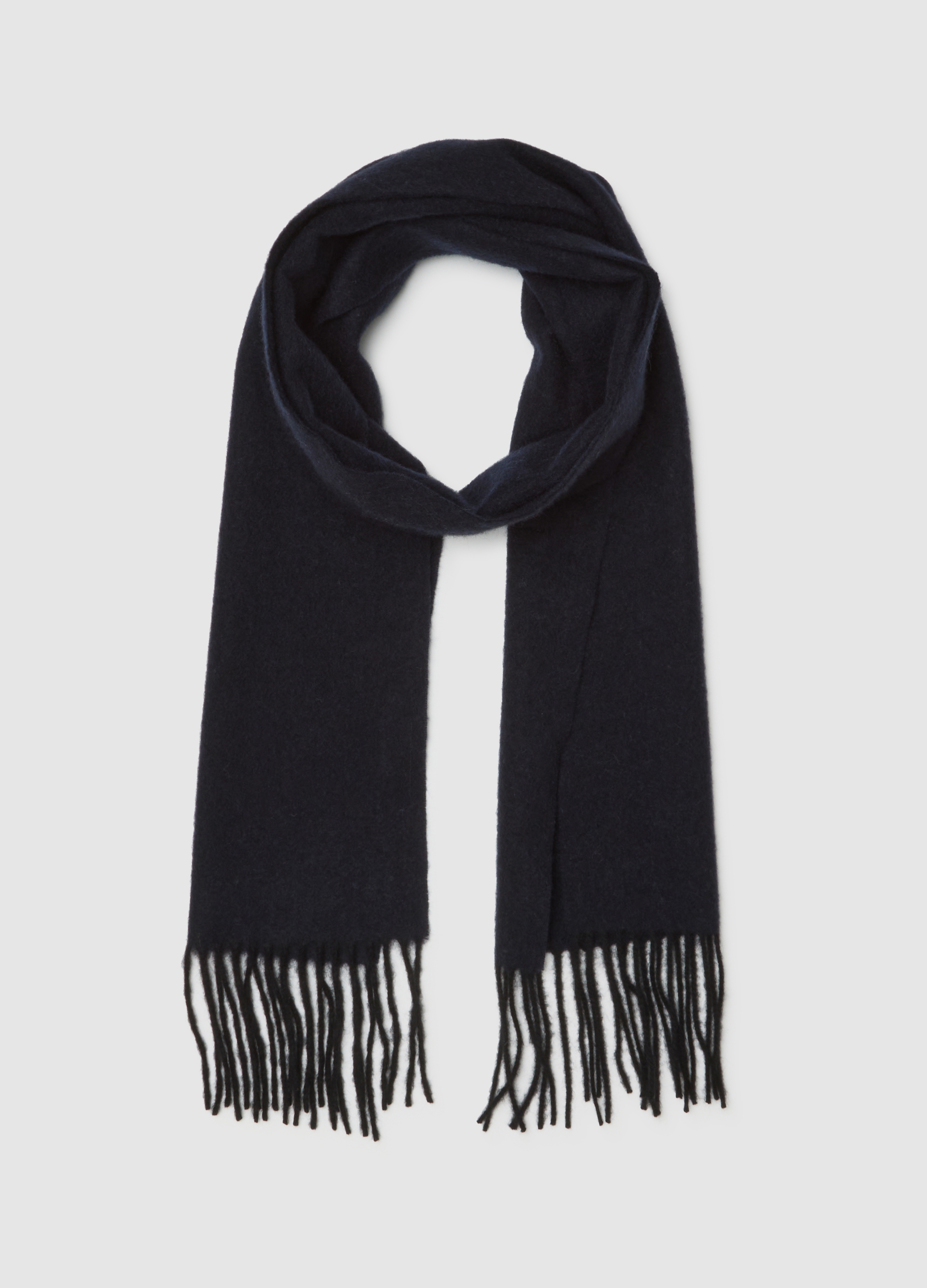 Piombo Contemporary, Sciarpa In Puro Cashmere Blu, Hombre, Azul Noche, Talla: FASUL