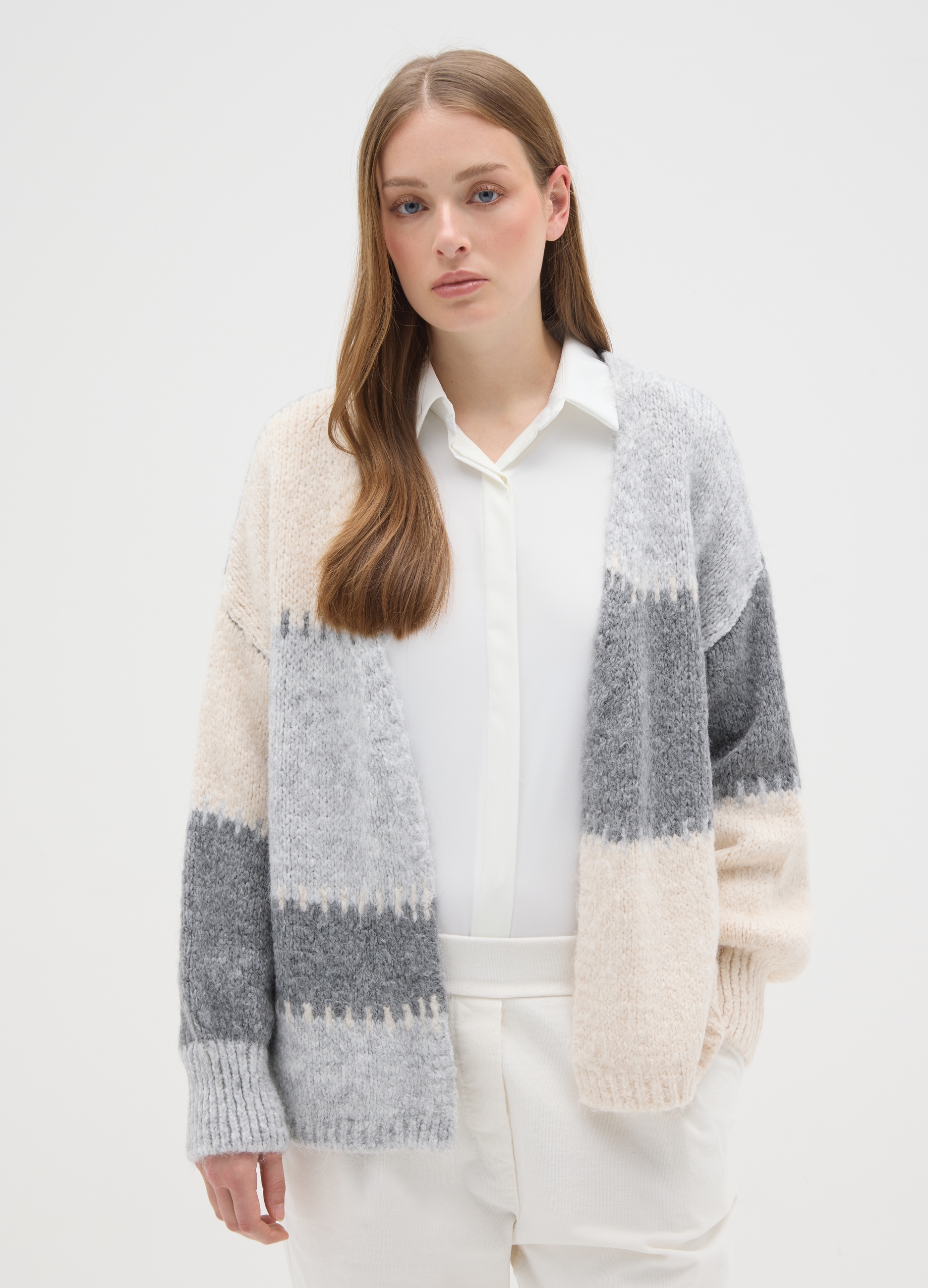 HYBRID, Cardigan Multicolor Regular Fit, Donna, Multicolor, Taglia: FASUL