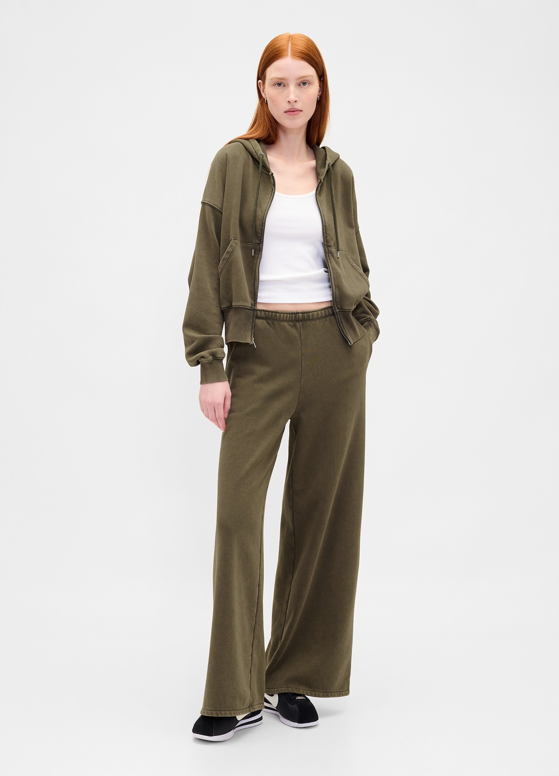 GAP, Joggers A Palazzo, Donna, Verde, Taglia: XS