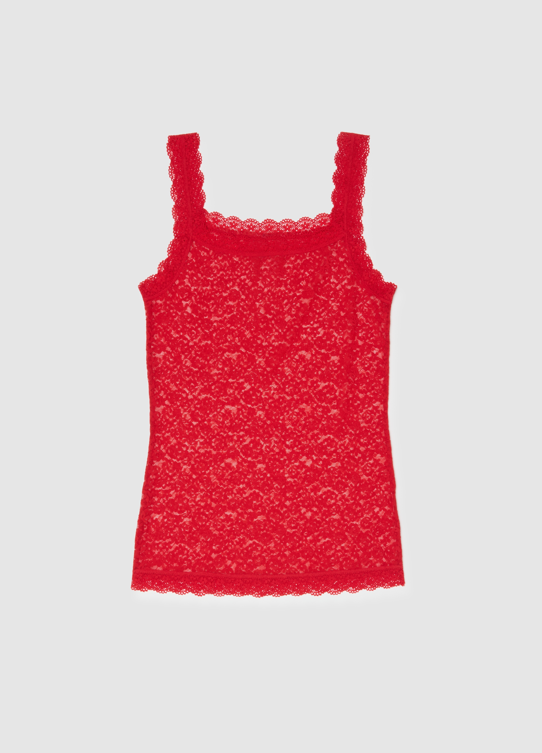 Top Rojo De Encaje Regular Fit, Mujer, Rojo Oscuro, Talla: M