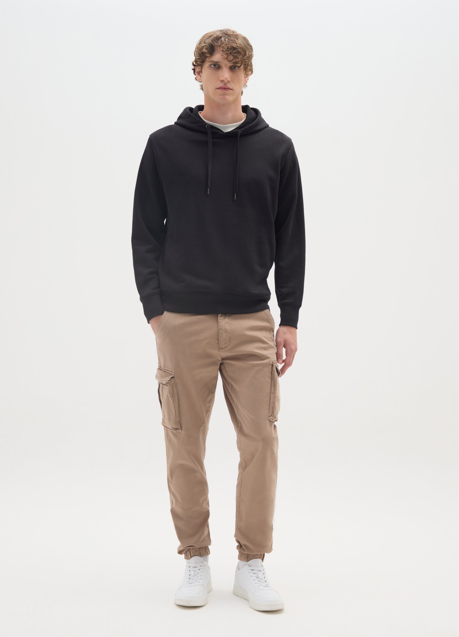 Pantaloni Cargo In Misto Cotone Elasticizzato Beige Slim Fit, Hombre, Beige Claro, Talla: 54