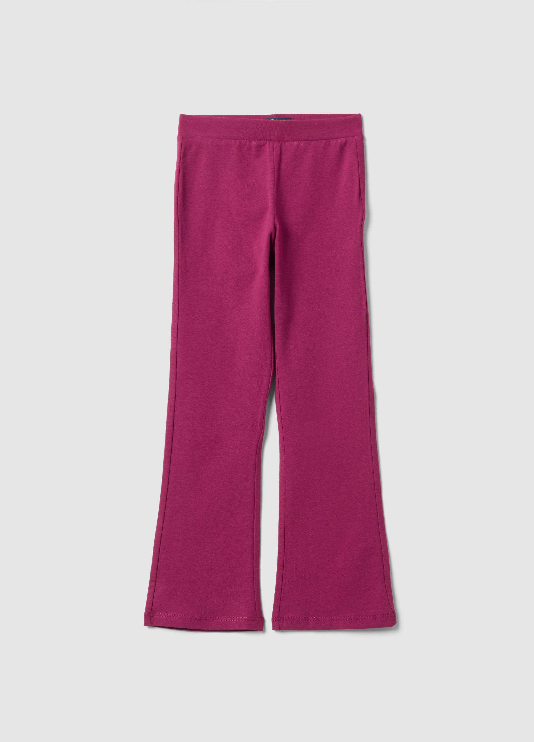 OVS KIDS, Leggings Viola In Cotone Elasticizzato Flare Fit Per Bambina, Viola, Taglia: 7-8