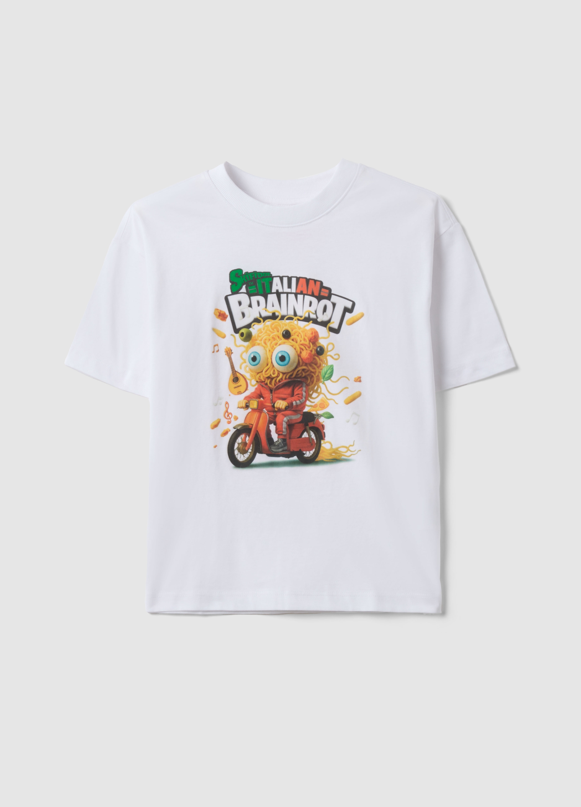 WARNER BROS, T-shirt In Puro Cotone Bianca Da Bambino Regular Fit Con Stampa, Niño, Blanco óptico, Talla: 8-9