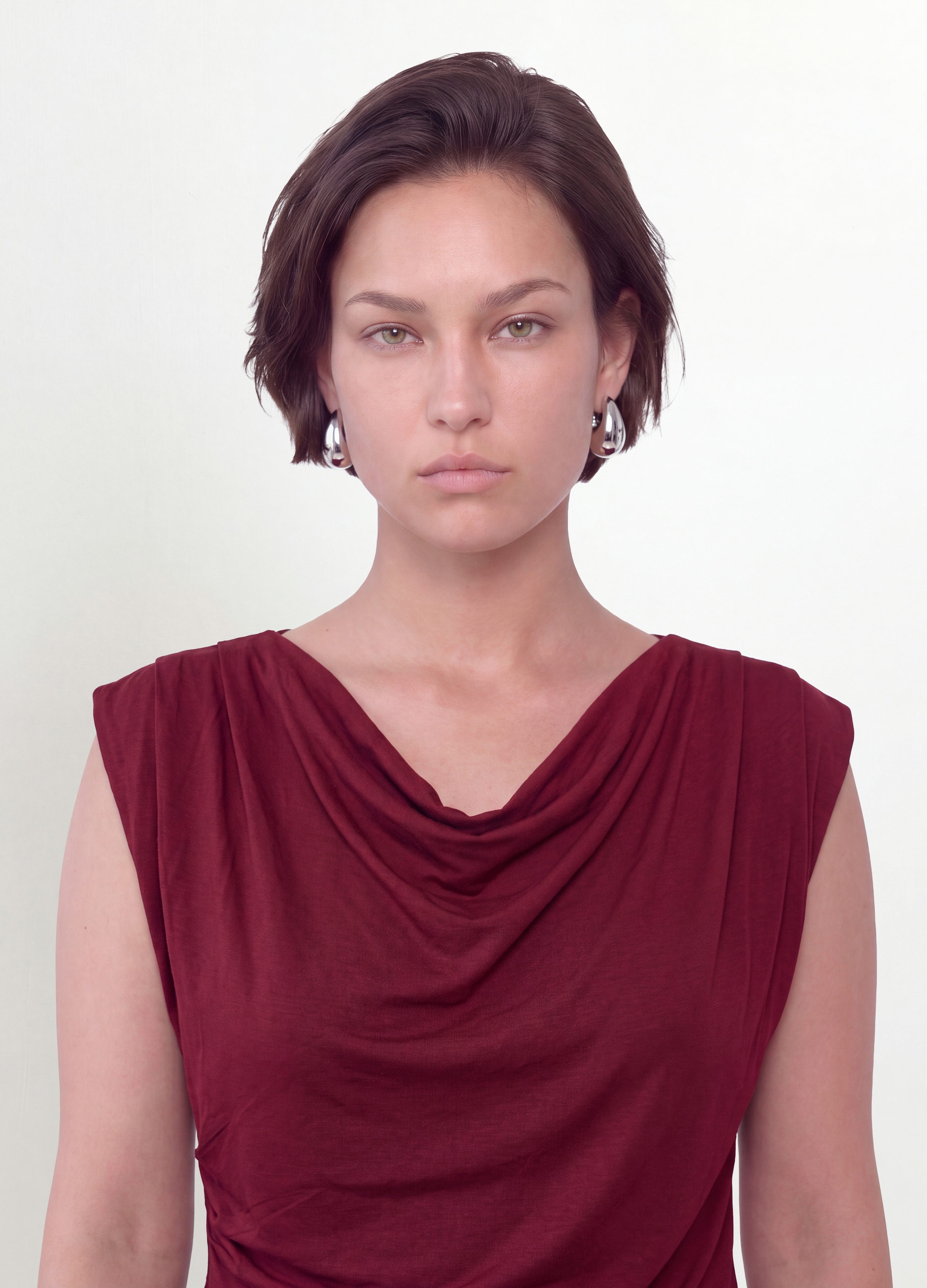 MYA, T-shirt Rossa In Viscosa Elasticizzata Con Scollo Drappeggiato, Donna, Rosso, Taglia: XL
