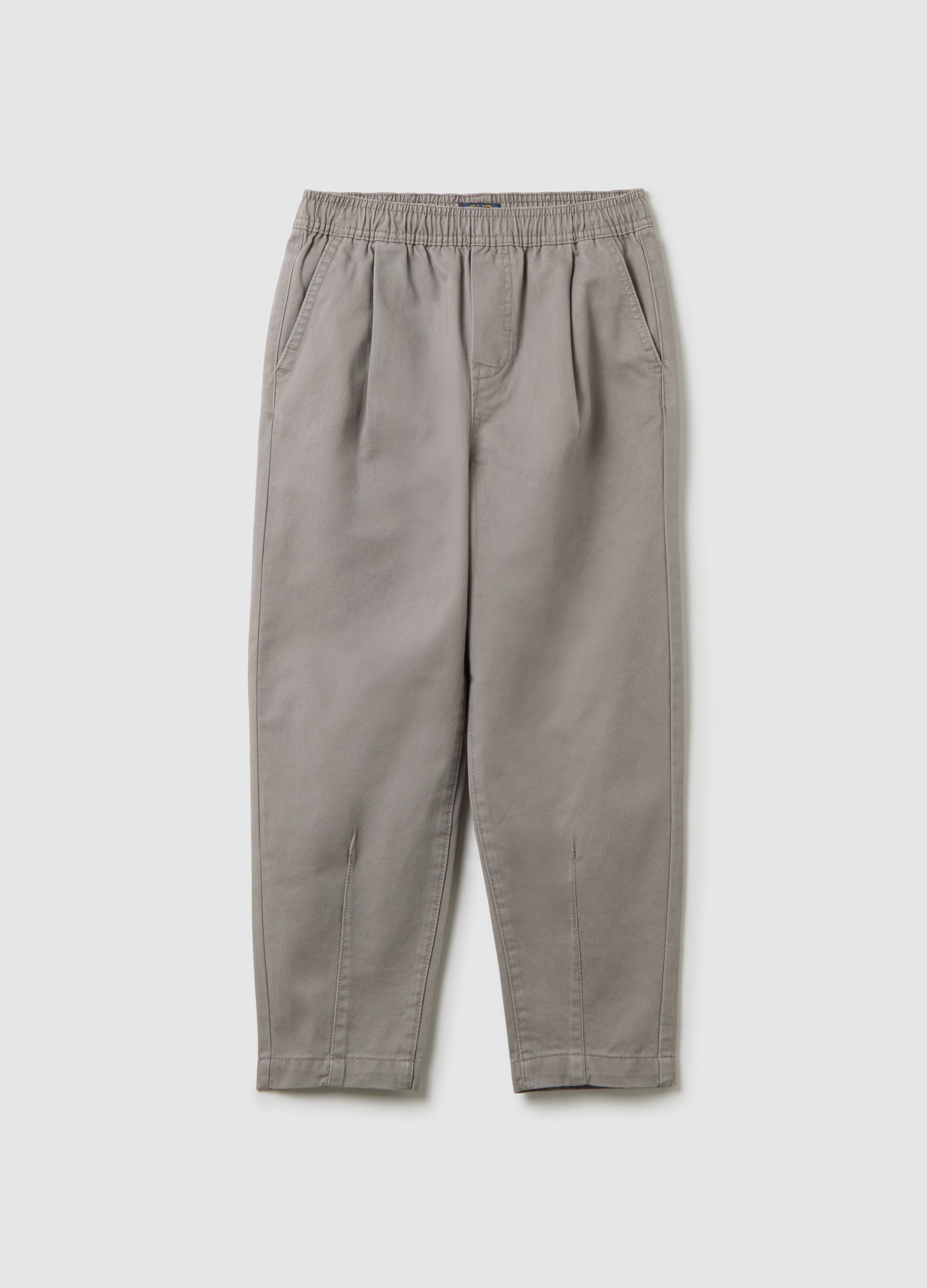 Pantalones Grises De Niño En Puro Algodón Corte Regular, Niño, Gris claro, Talla: 13-14