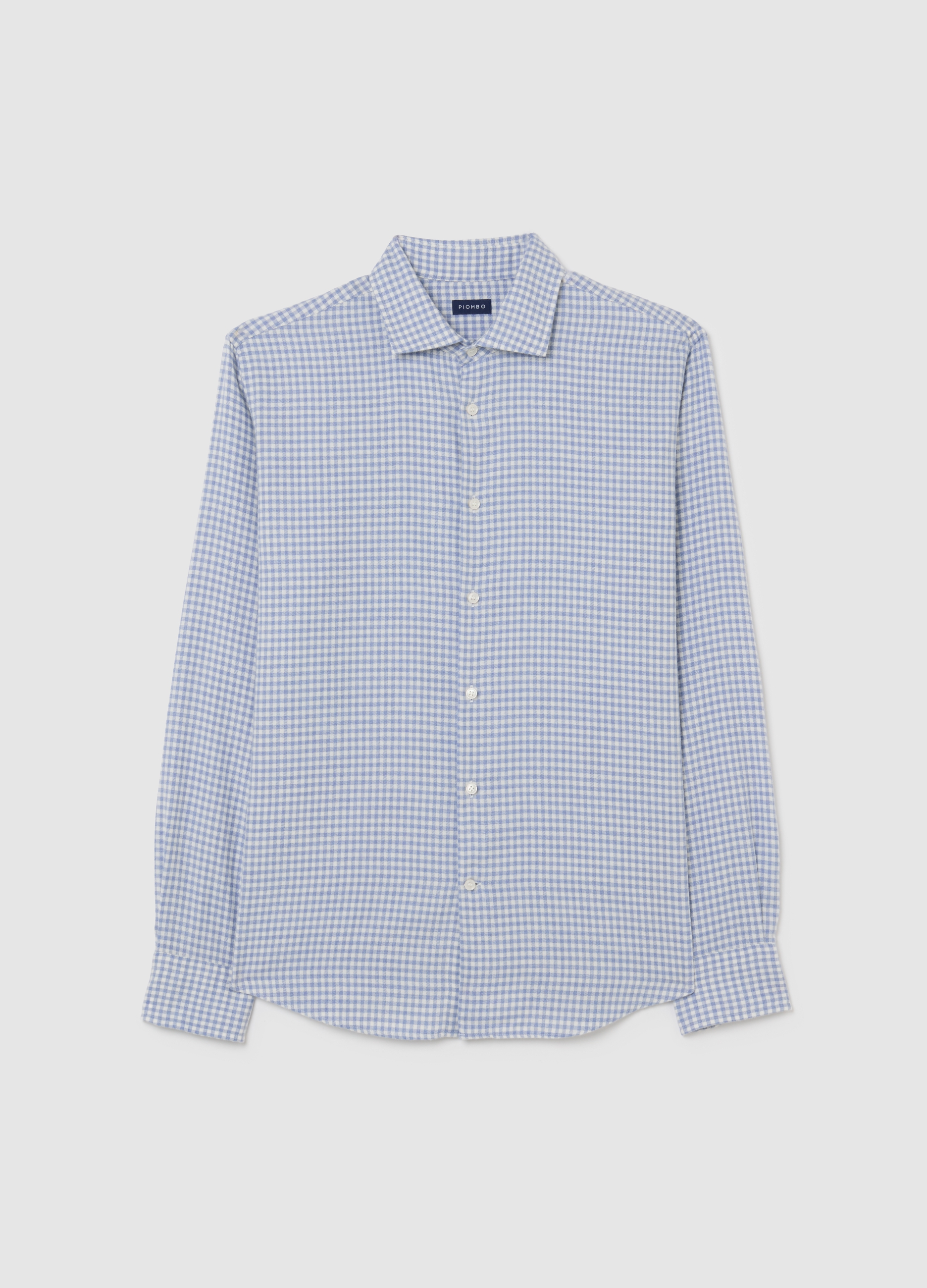 Piombo Contemporary, Camicia In Misto Cotone Azzurra Regular Fit, Hombre, Blanco/azul, Talla: S