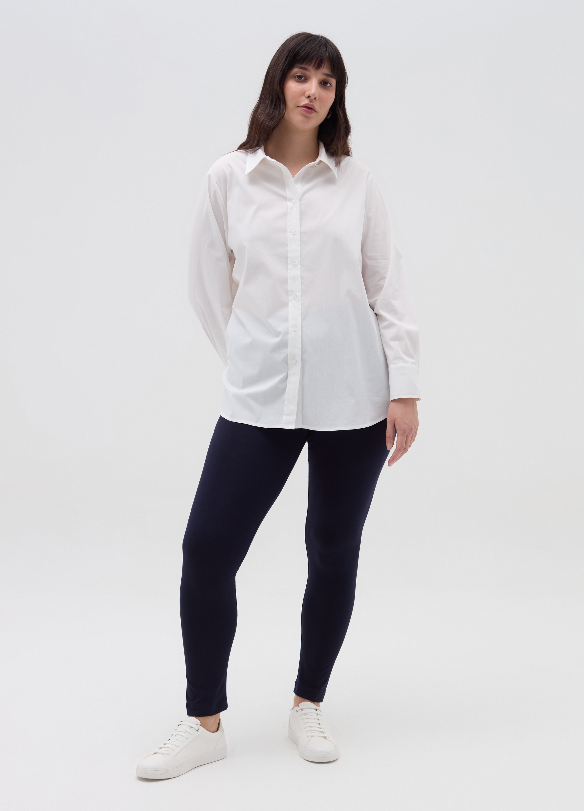 MYA, Leggings Stretch Curvy, Donna, Blu, Taglia: L