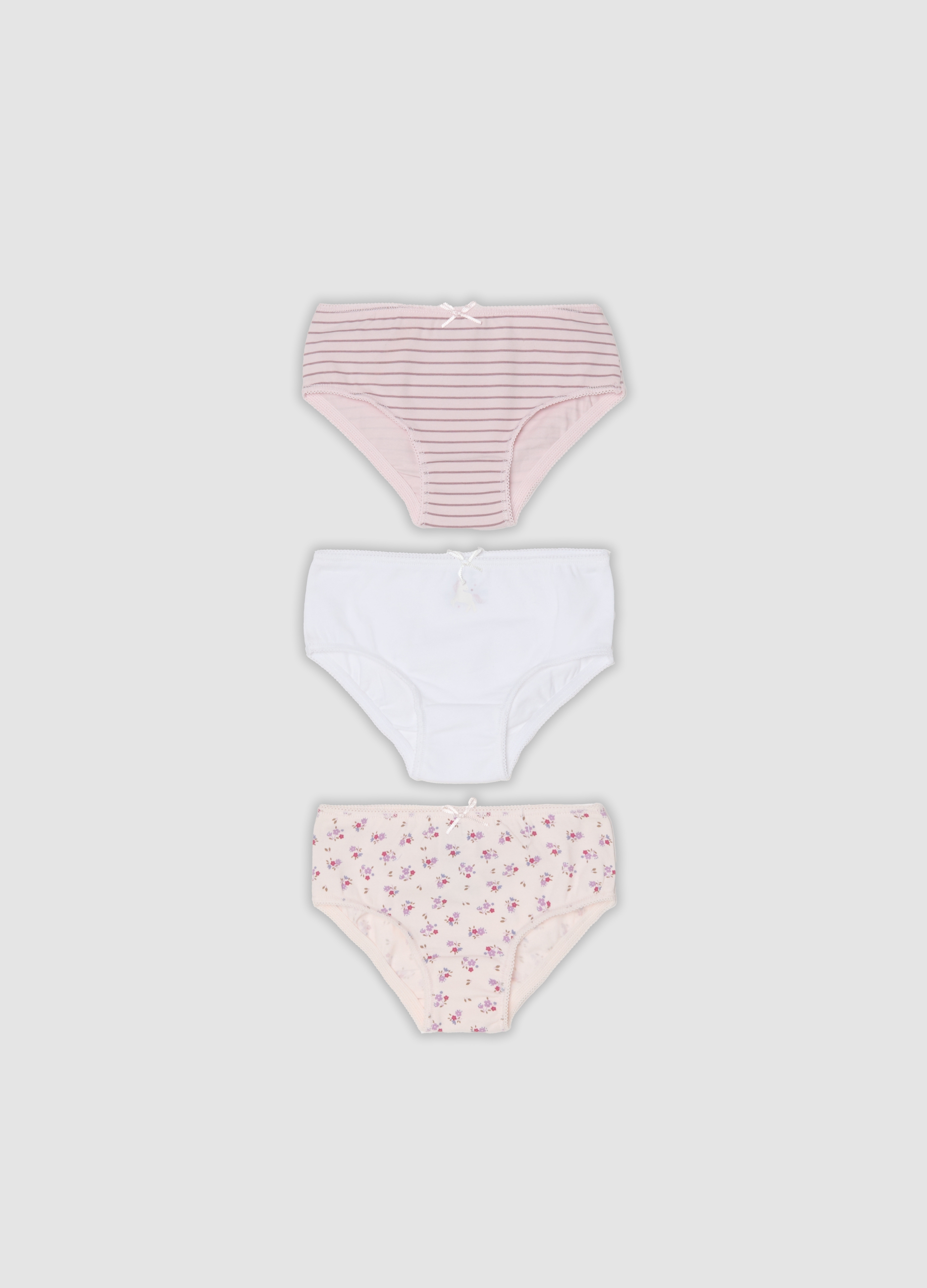 FAGOTTINO, Tripack Di Mutandine Multicolor In Misto Cotone Organico Elasticizzato Per Neonata, Bambina, Multicolor, Taglia: 18-24