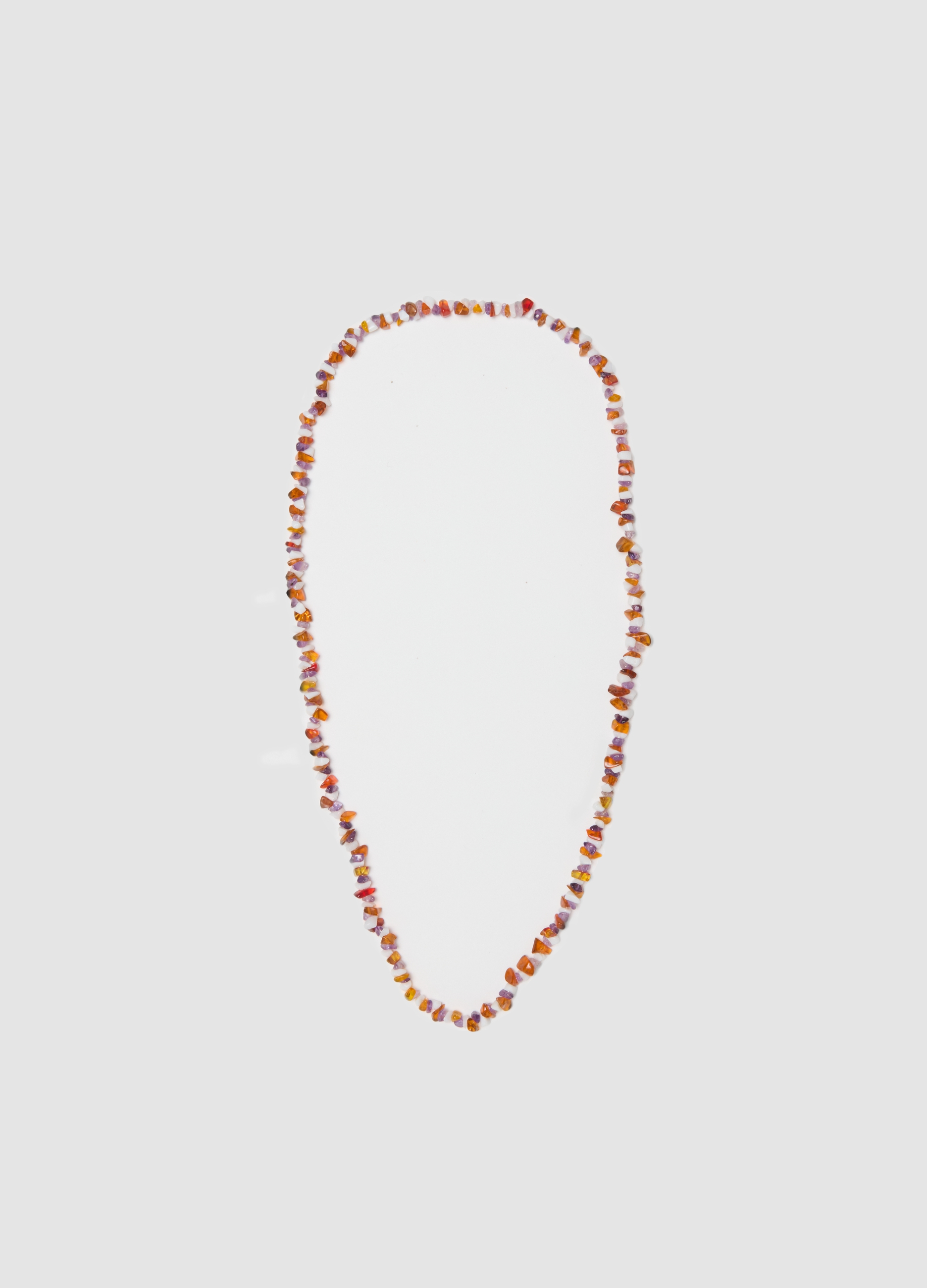 Collar Ajustable Con Cuentas Y Piedras De Vidrio Multicolores, Mujer, Naranja/Morado, Talla: FASUL