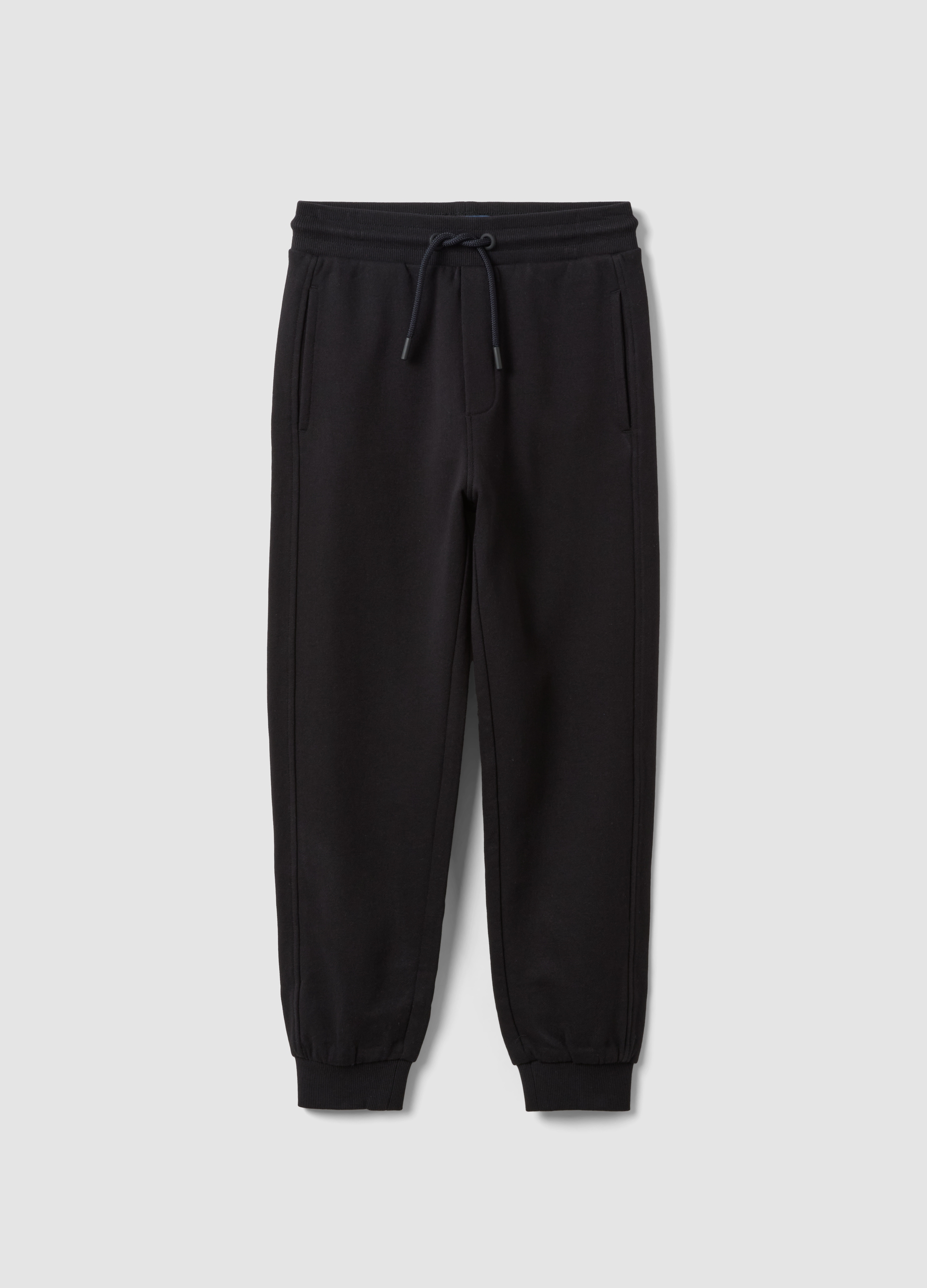 OVS KIDS, Pantaloni Jogger Neri In Puro Cotone Organico Comfort Fit Per Bambino, Nero, Taglia: 6-7