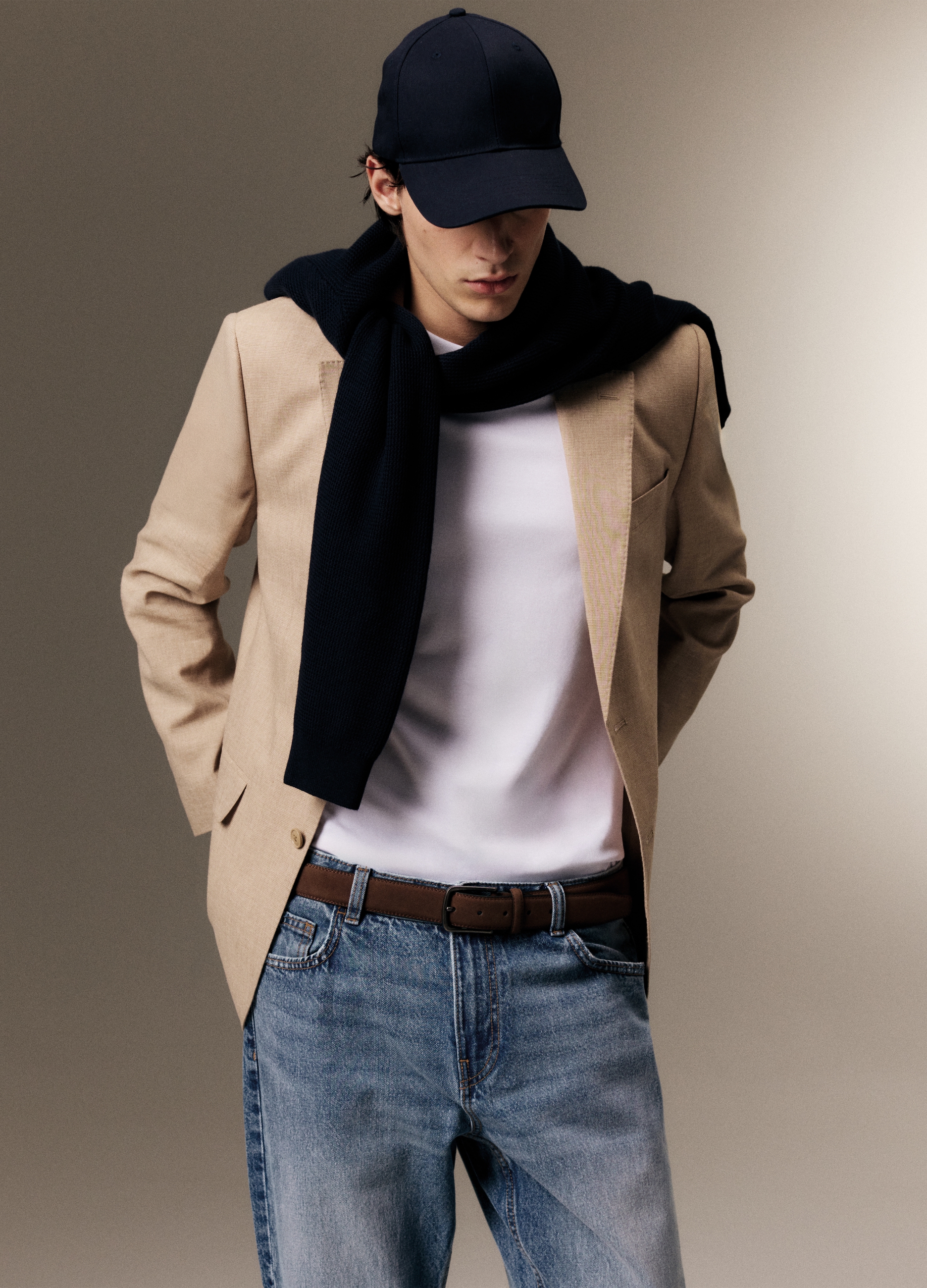 PIOMBO, Blazer Beige Slim Fit, Uomo, Beige, Taglia: 48