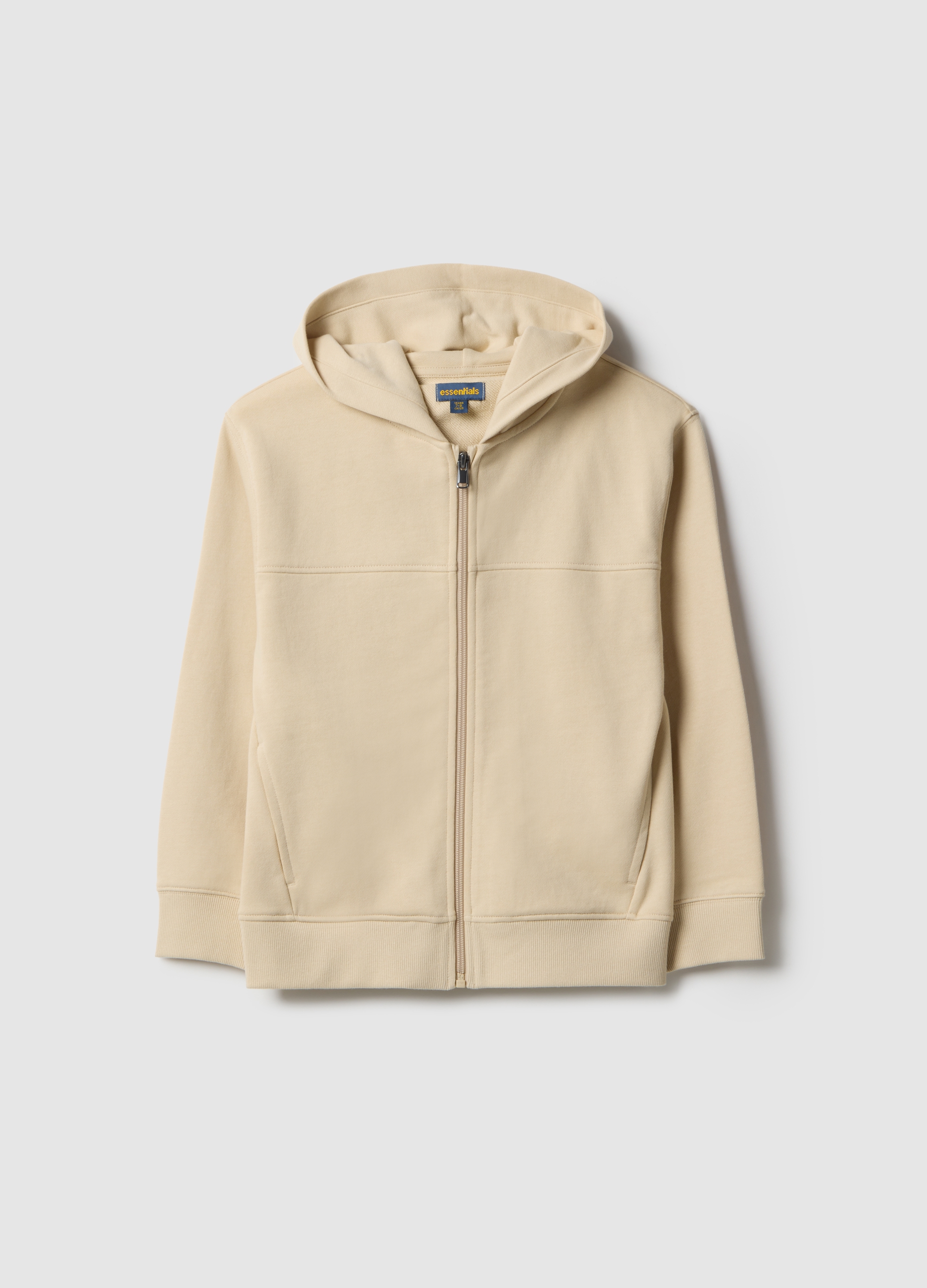 OVS KIDS, Sudadera Beige Con Capucha Y Cremallera Para Niños De Algodón Puro Ajuste Regular, Niño, Beige Jaspeado, Talla: 8-9