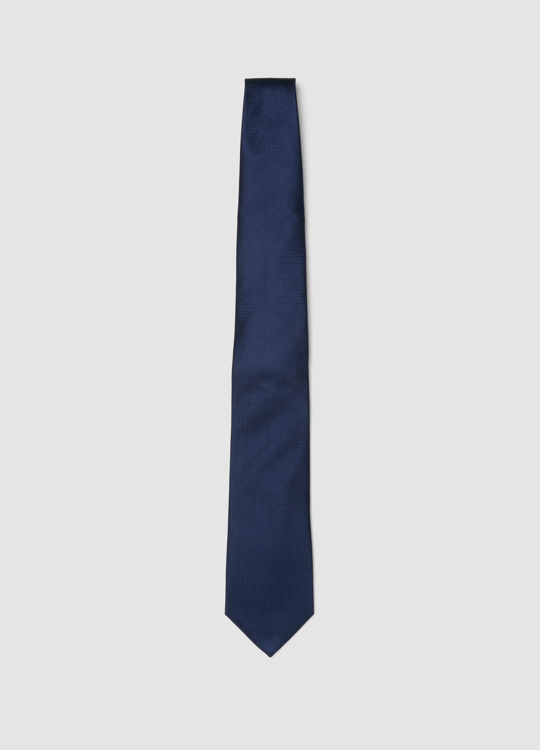 PIOMBO, Corbata Azul De Pura Seda, Ancho 8 Cm, Hombre, Azul oscuro, Talla: FASUL