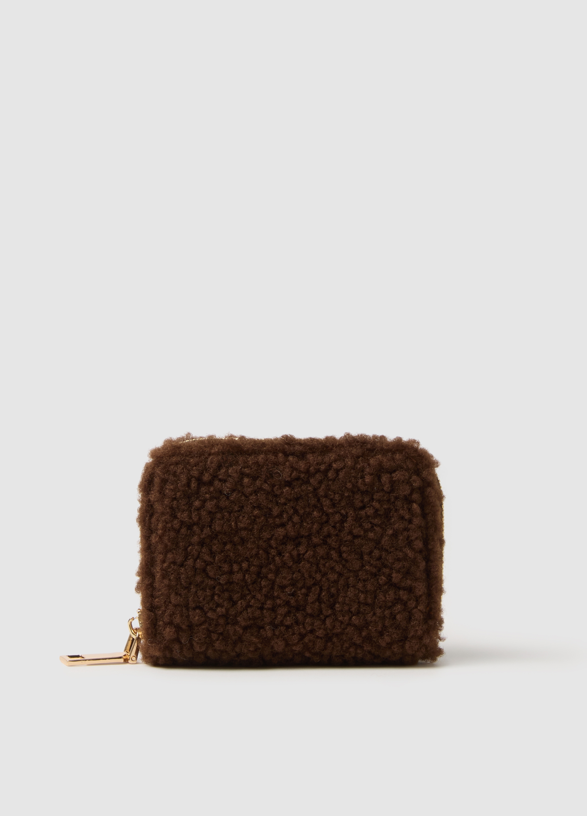 Portafoglio Marrone Con Zip, Mujer, Marrón oscuro, Talla: FASUL