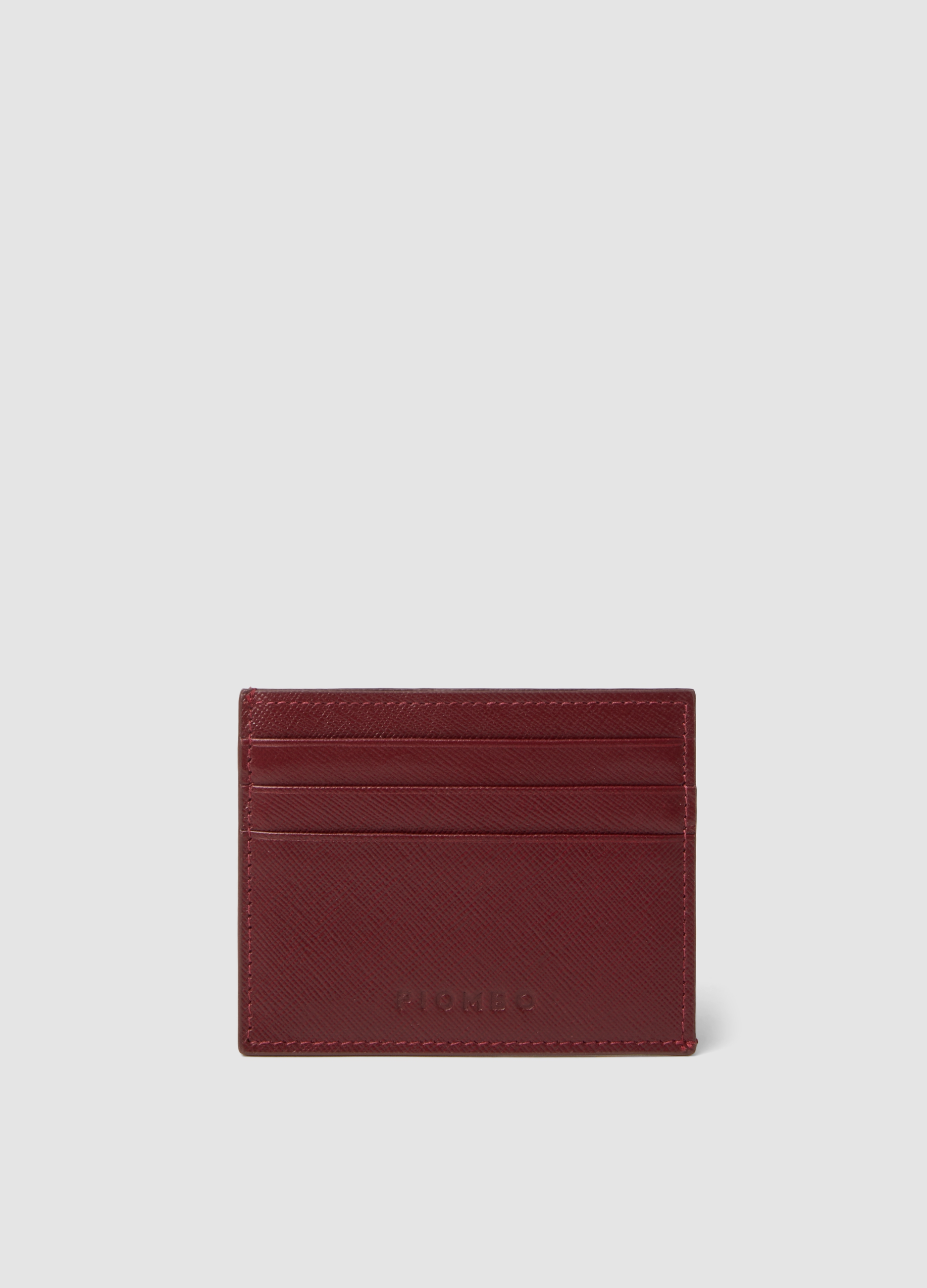 Piombo Contemporary, Portacarte Rosso In Vera Pelle, Uomo, Rosso, Taglia: ONE SIZE