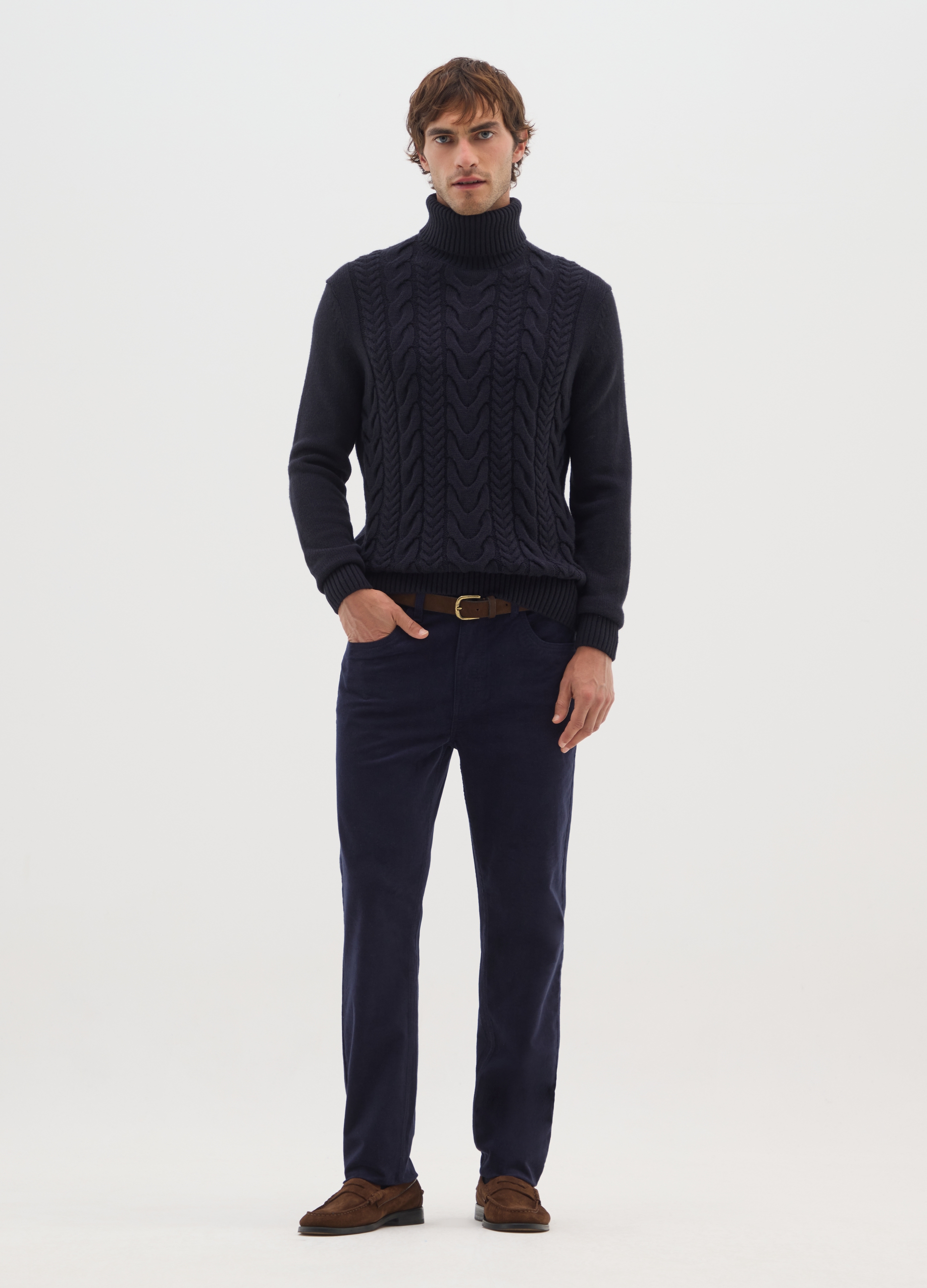 OVS, Pantaloni Blu In Velluto A Coste Slim Fit, Uomo, Blu, Taglia: 50