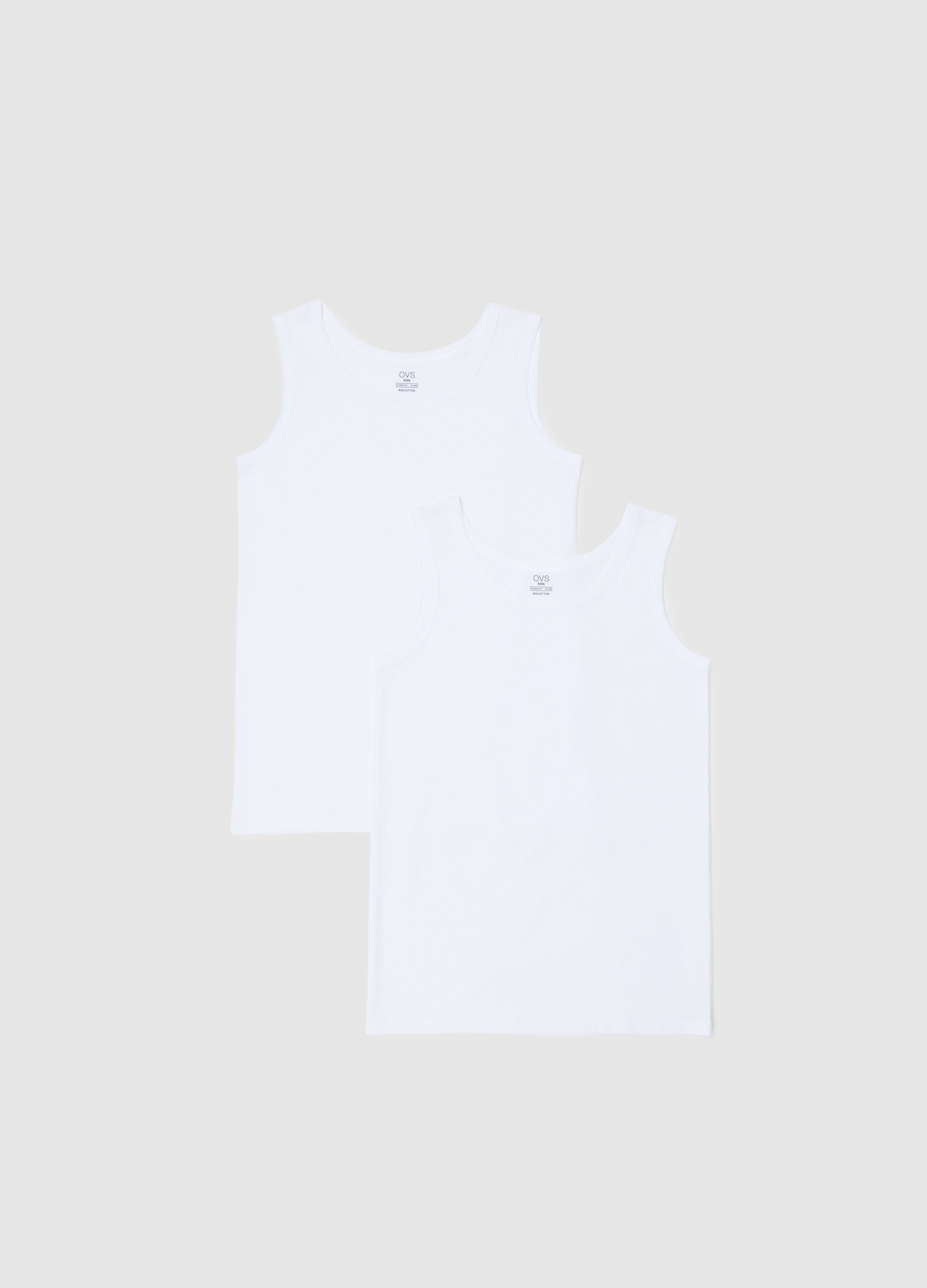 Canottiera Bianca Per Bambino In Cotone, Niño, Blanco, Talla: 12-13